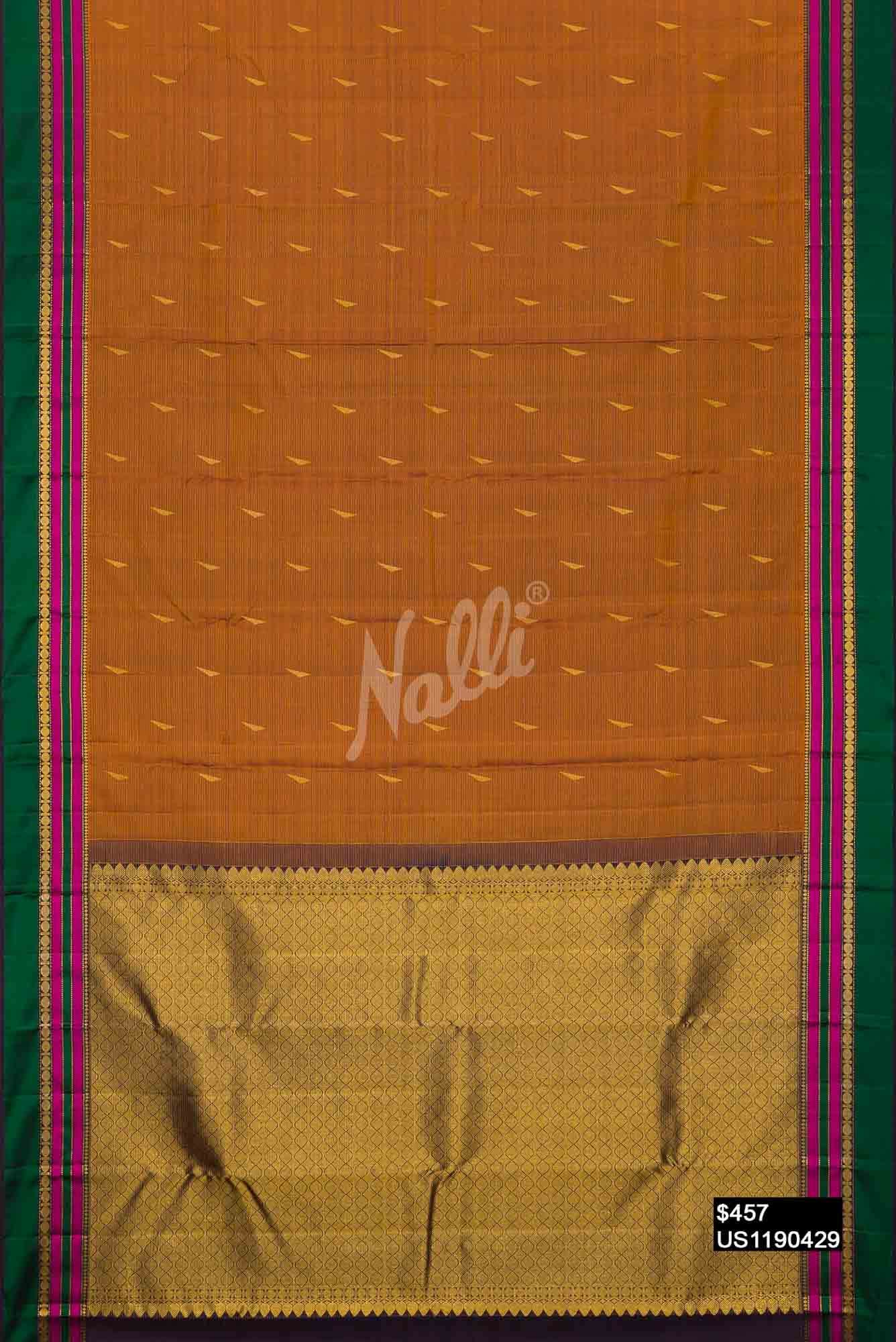 Orange Kanchipuram Silk Saree