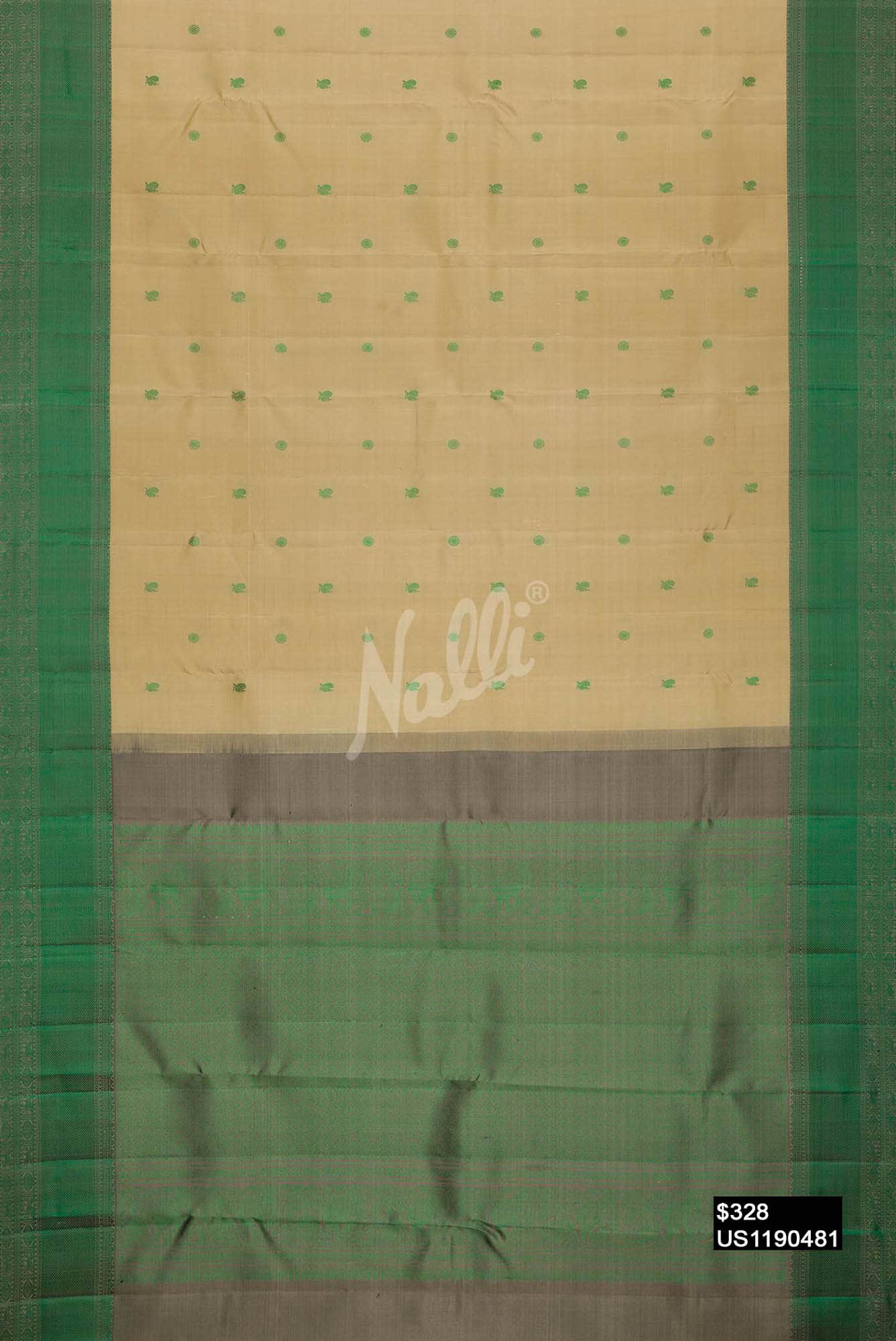 Beige Kanchipuram Silk Saree
