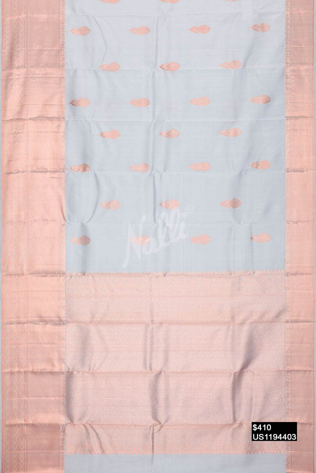 Grey Kanchipuram Silk Saree