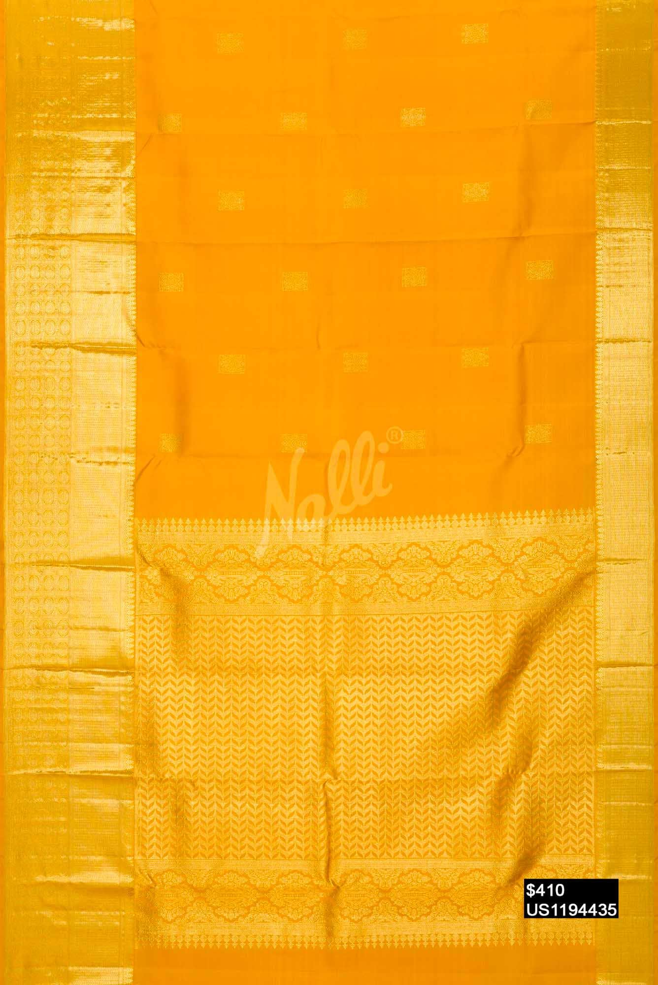 Yellow Kanchipuram Silk Saree