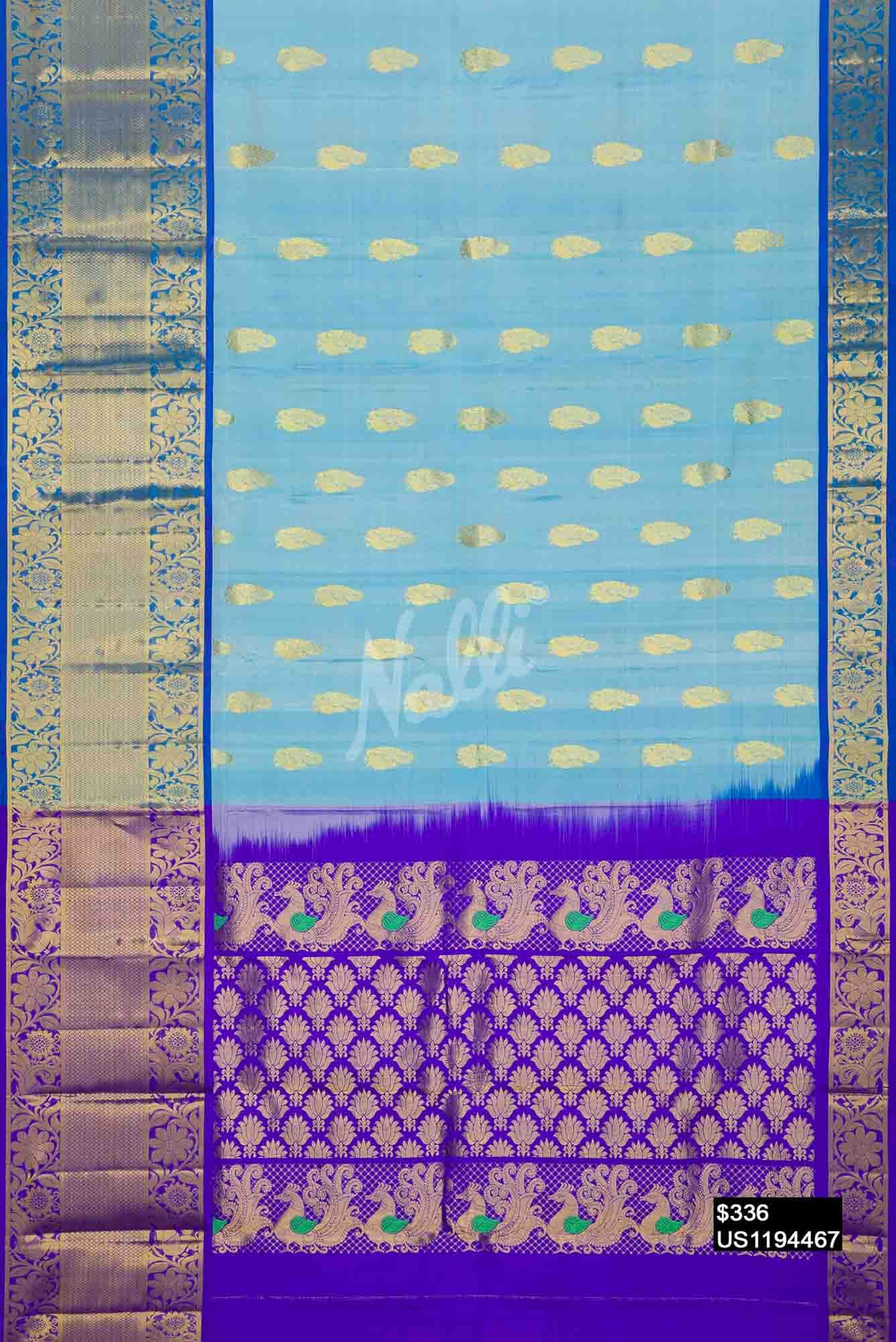 Blue Kanchipuram Silk Saree