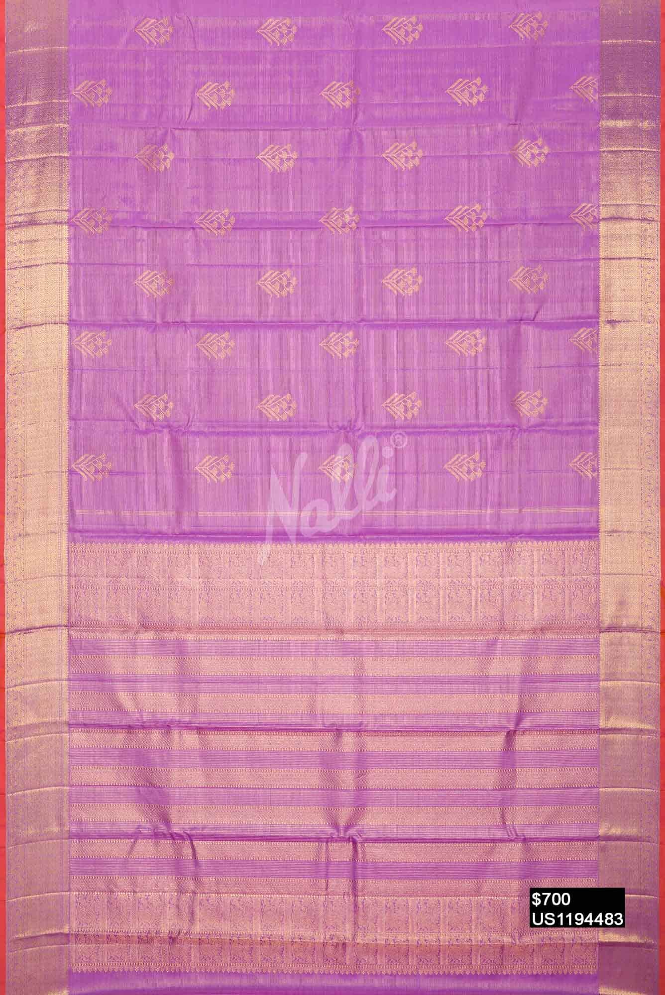 Lavender Kanchipuram Silk Saree