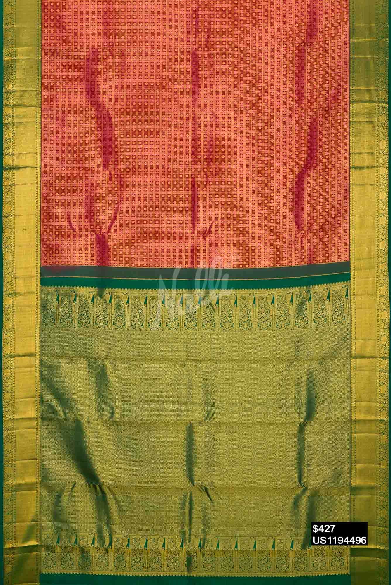 Maroon Kanchipuram Silk Saree