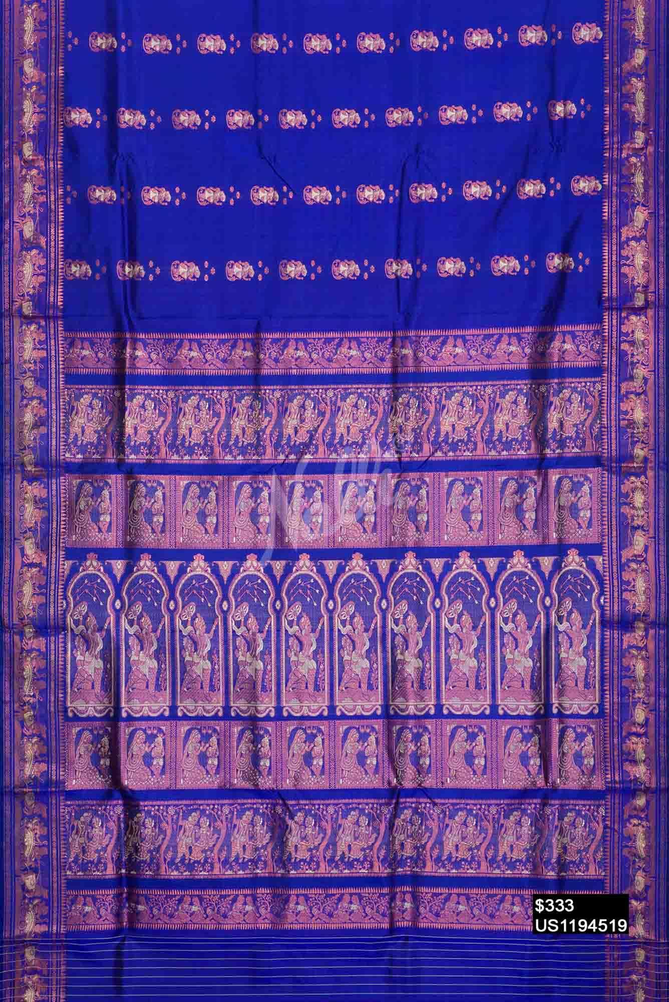 Royal Blue Baluchari Silk Saree