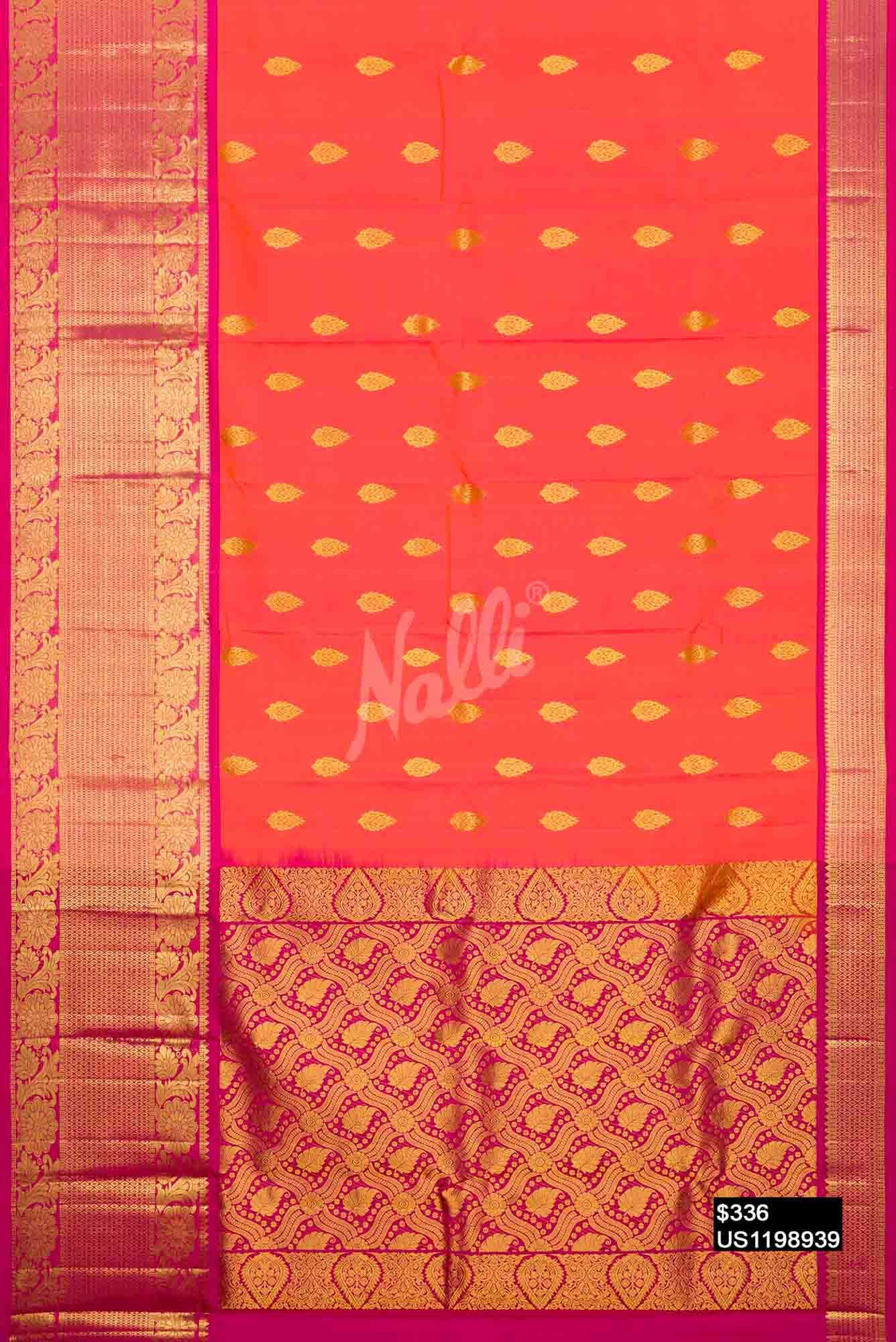 Orange Kanchipuram Silk Saree