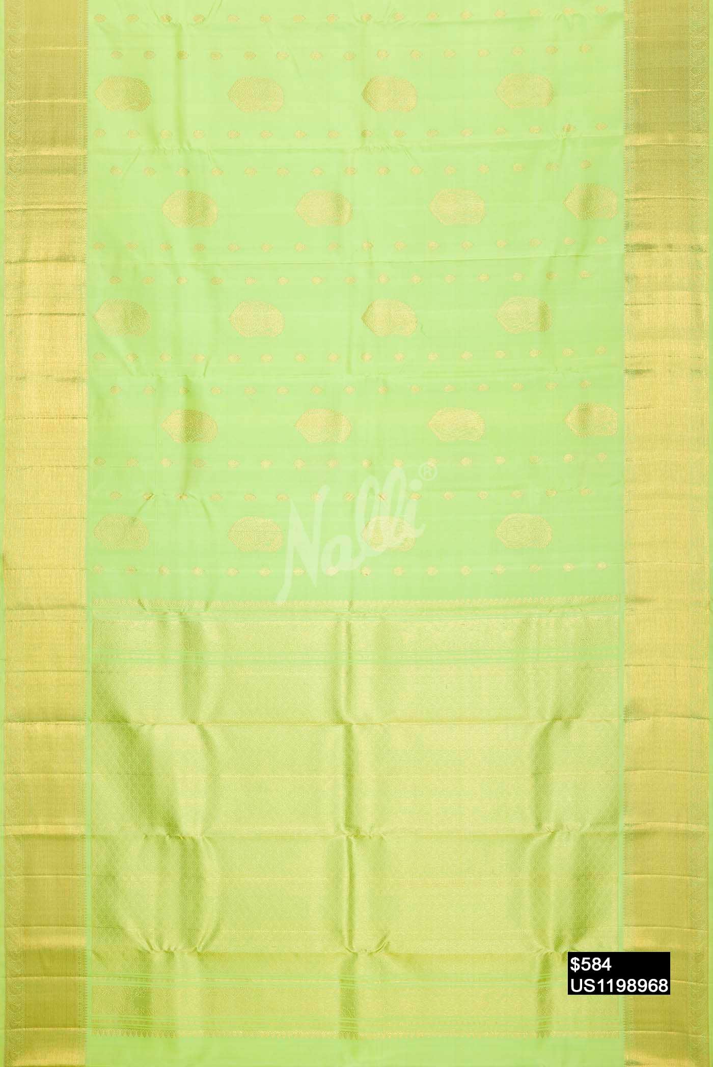 Parrot Green Kanchipuram Silk Saree