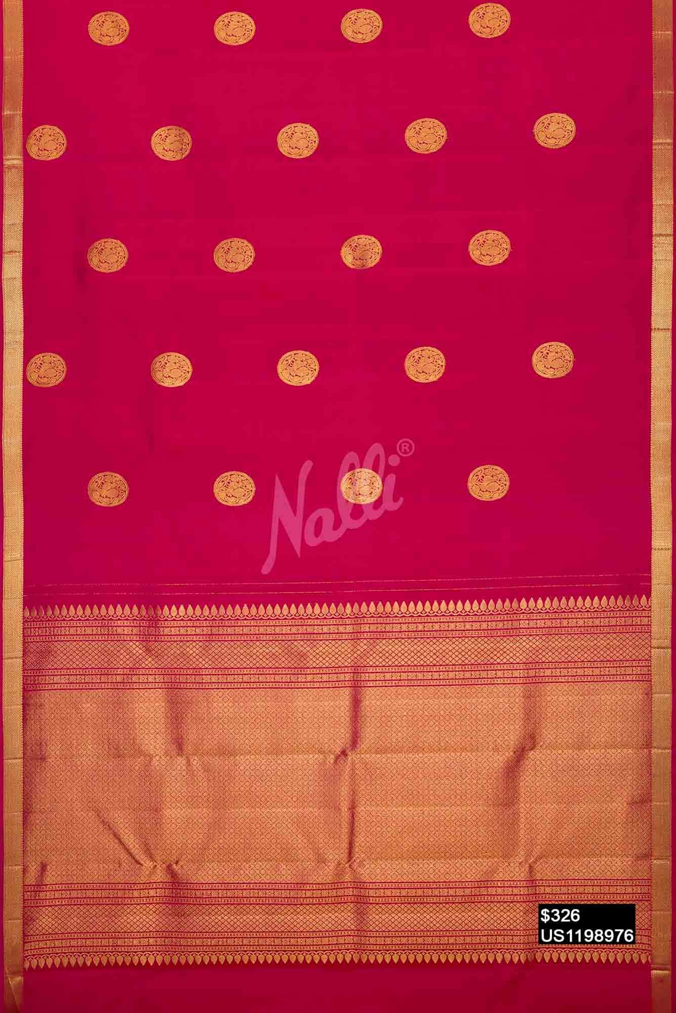Dark Pink Kanchipuram Silk Saree