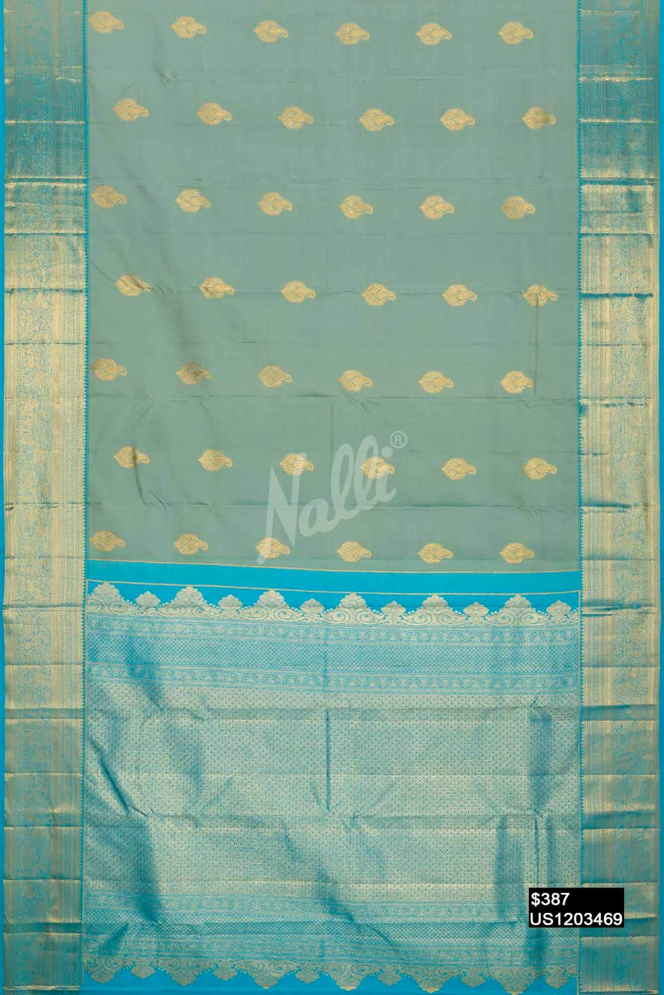 Maya Blue Kanchipuram Silk Saree