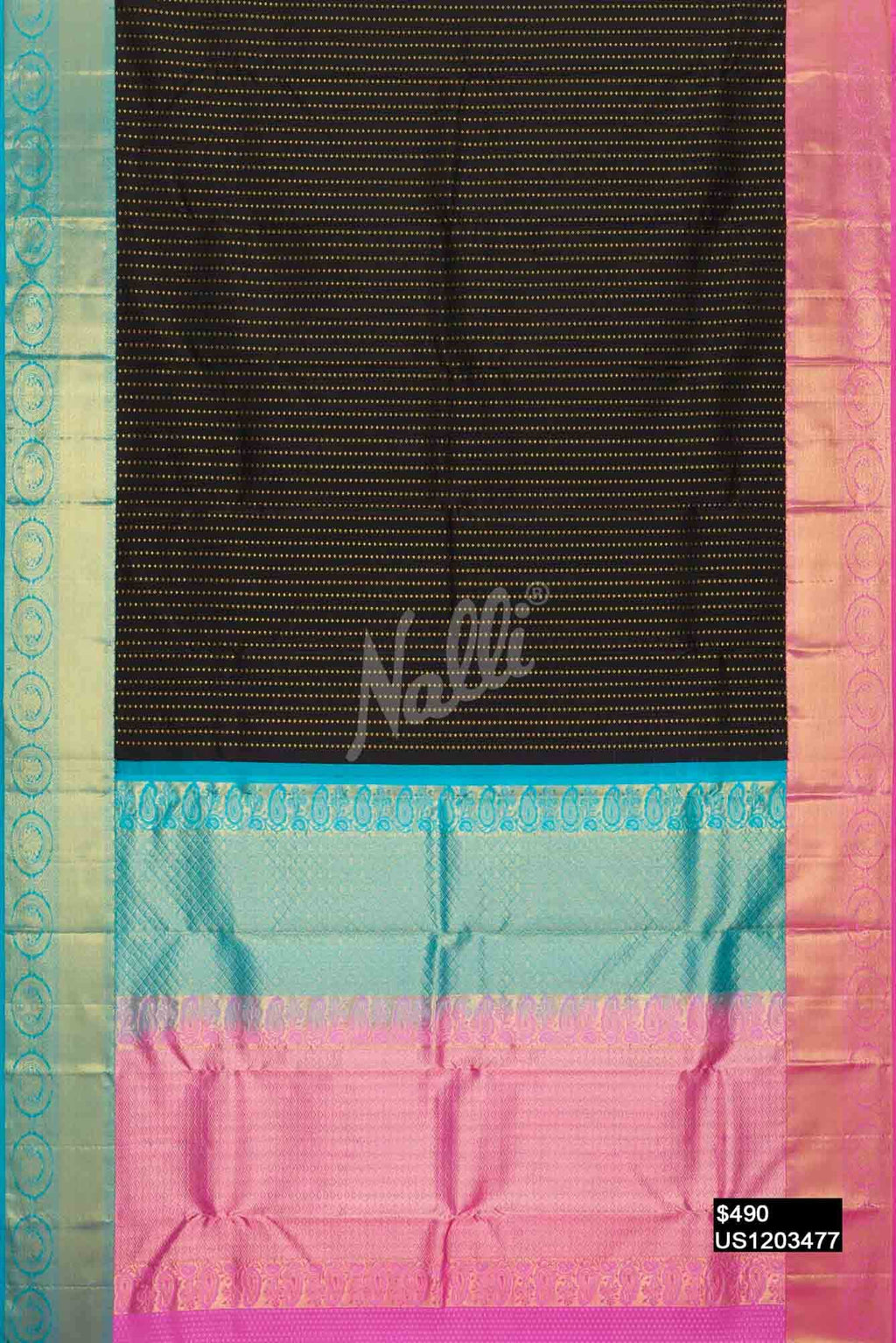 Black Kanchipuram Silk Saree