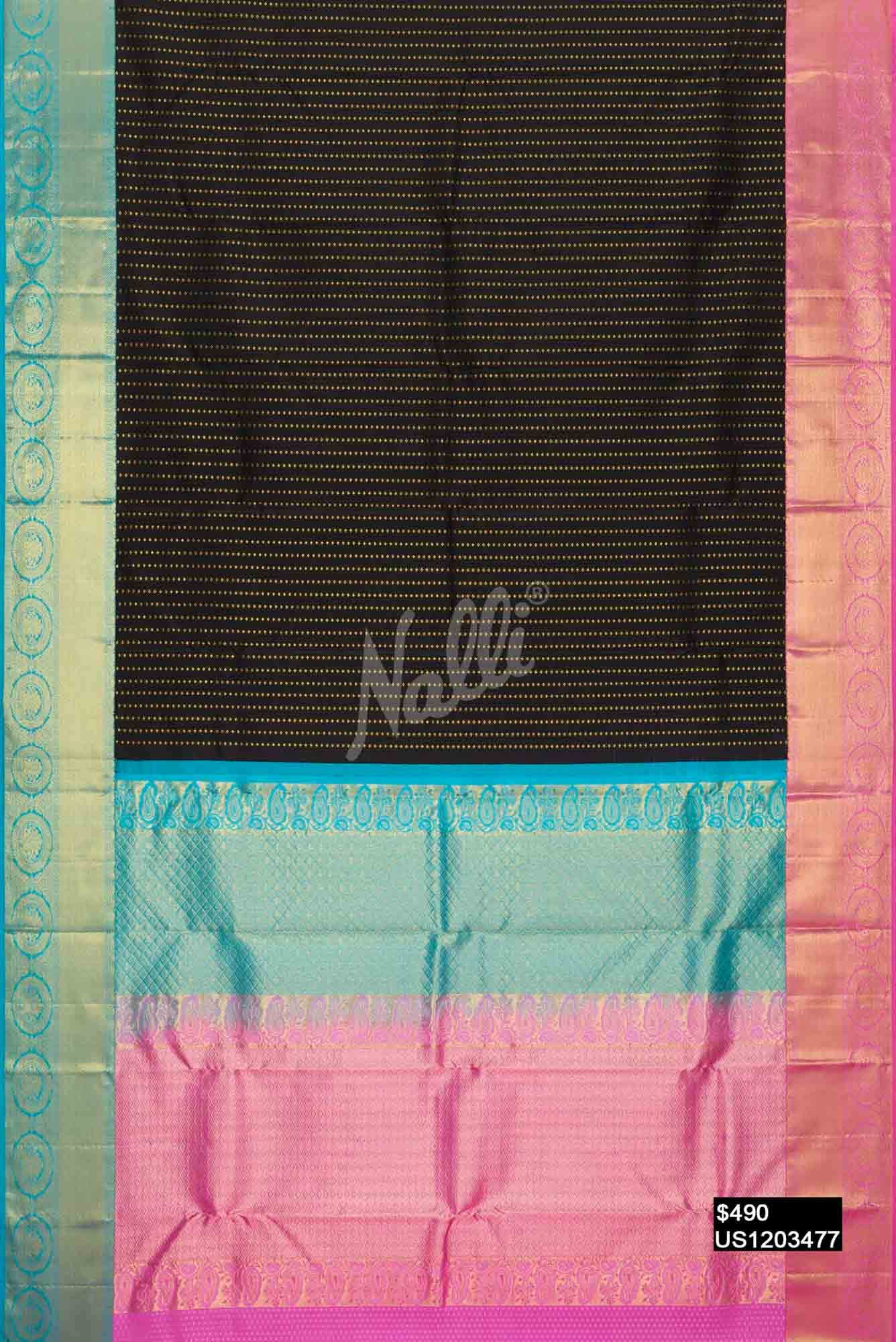 Black Kanchipuram Silk Saree