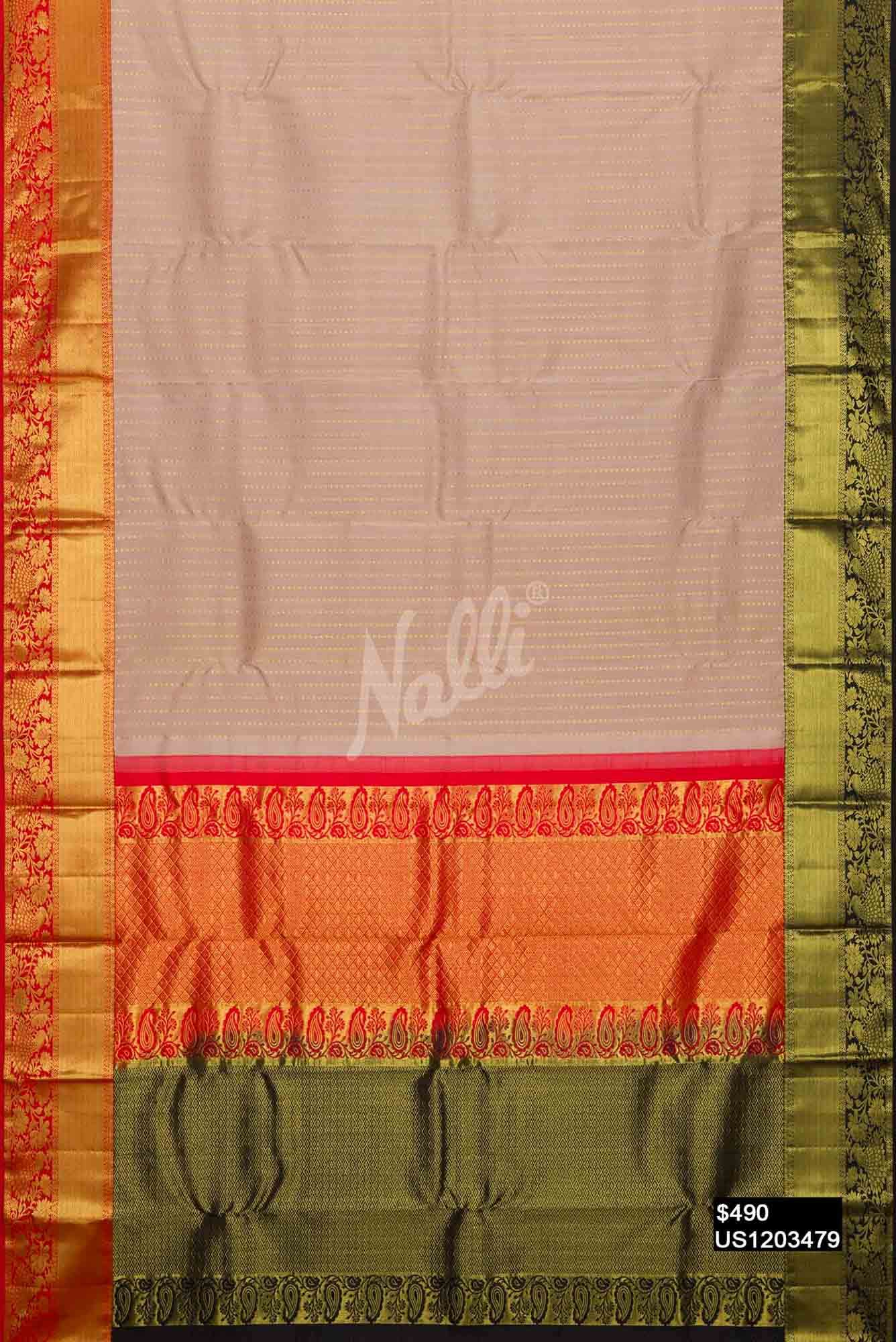 Rose Gold Kanchipuram Silk Saree
