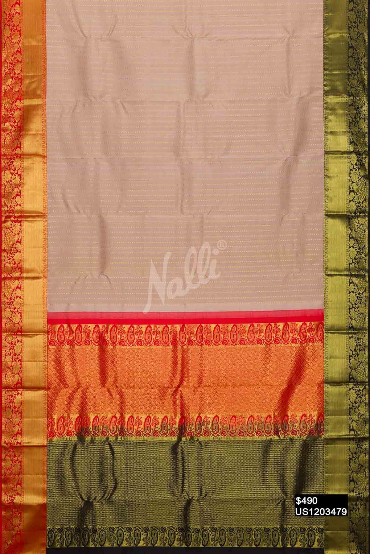 Rose Gold Kanchipuram Silk Saree