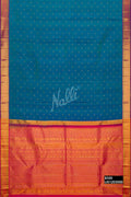 Peacock Blue Kanchipuram Silk Saree