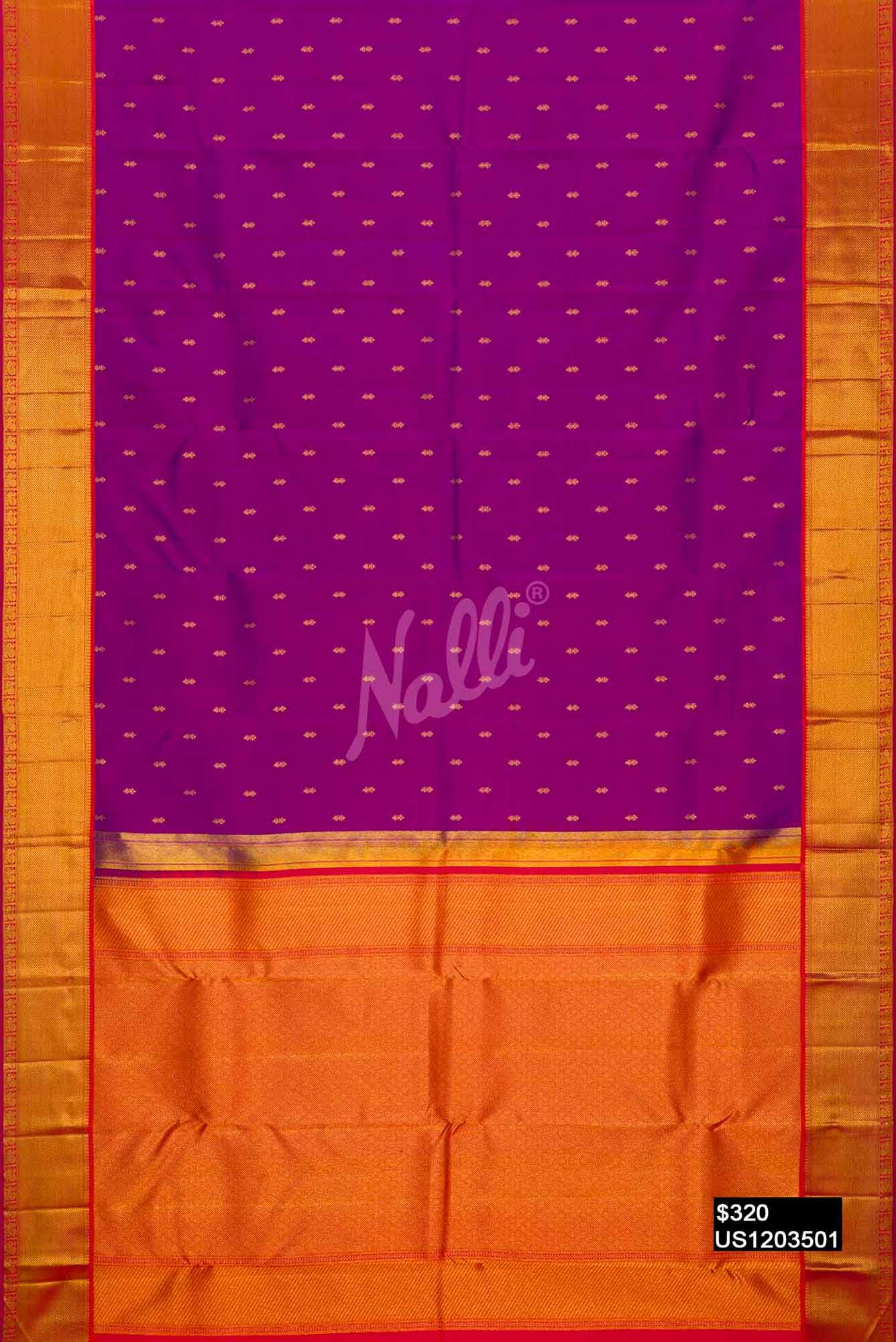 Purple Kanchipuram Silk Saree