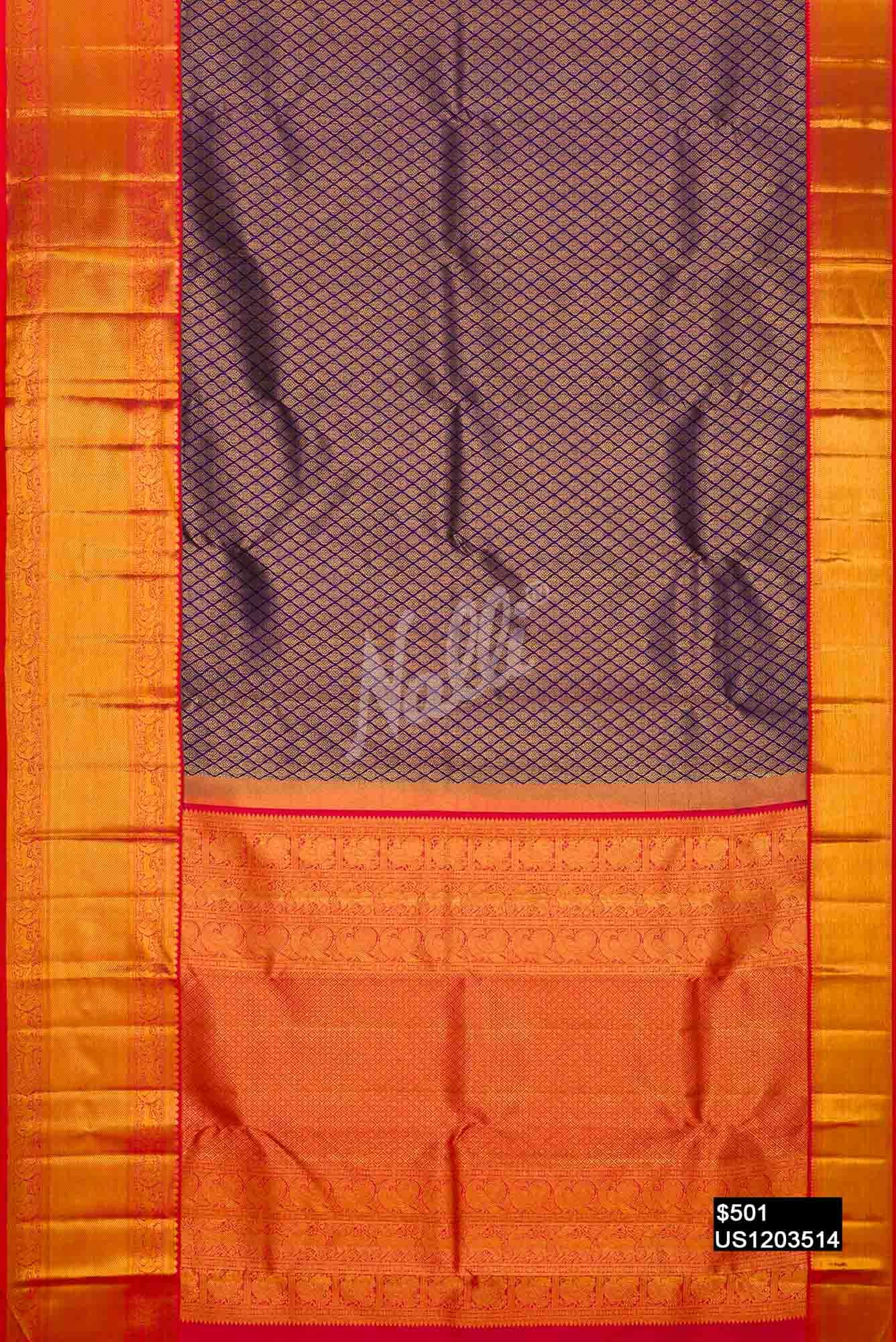 Royal Blue Kanchipuram Silk Saree