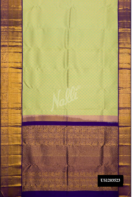 Pista Green Kanchipuram Silk Saree