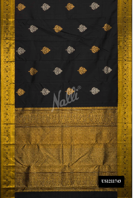 Black Kanchipuram Silk Saree