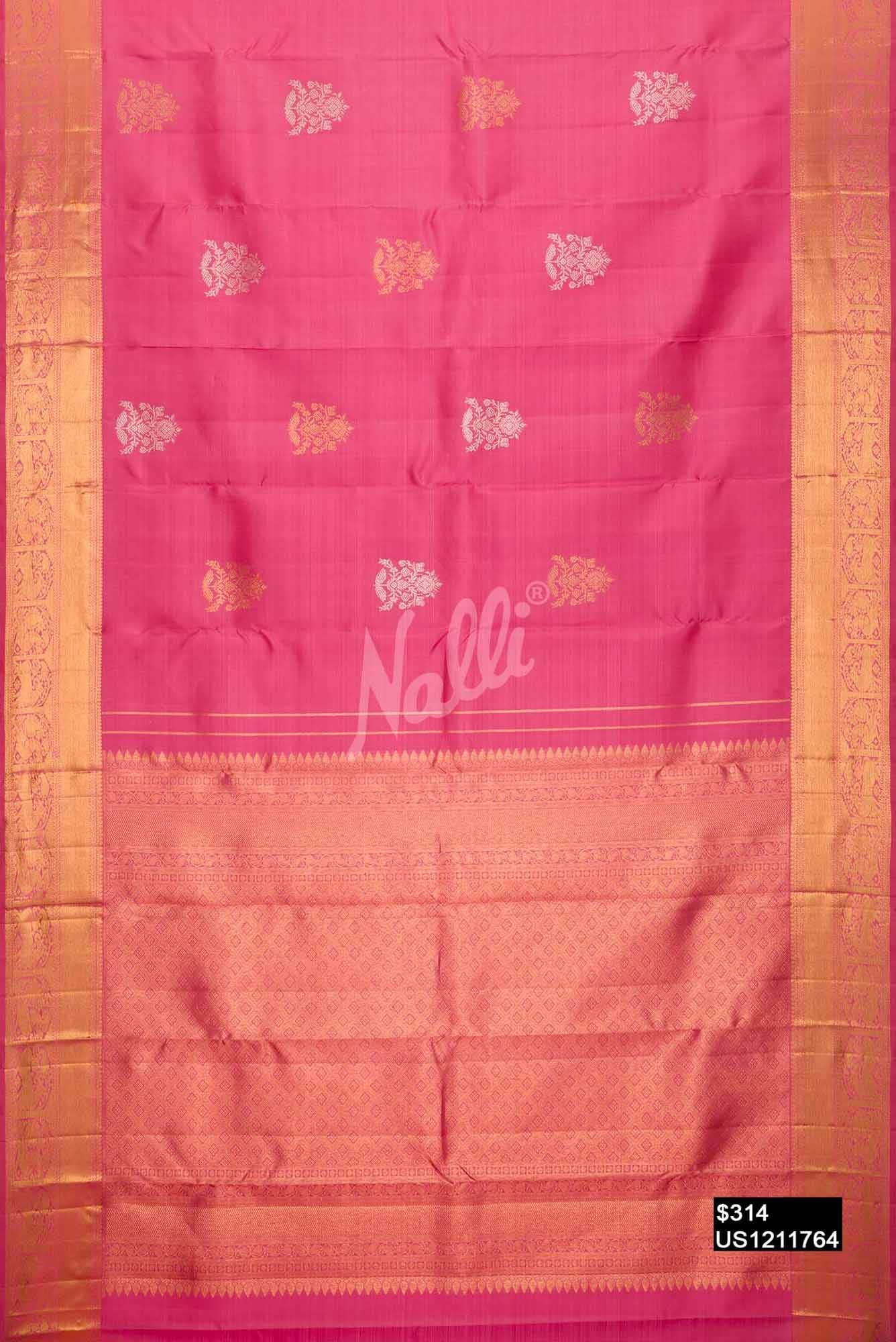 Pink Kanchipuram Silk Saree