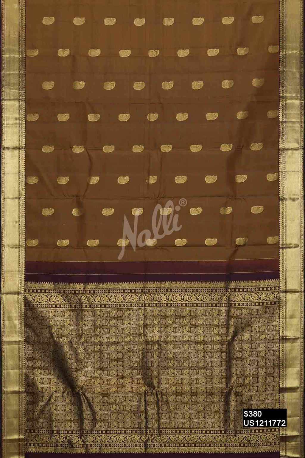 Mehandi Green Kanchipuram Silk Saree