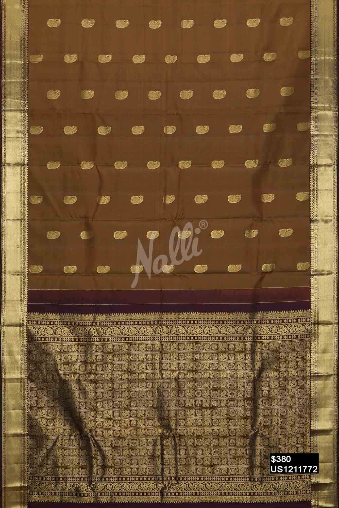 Mehandi Green Kanchipuram Silk Saree