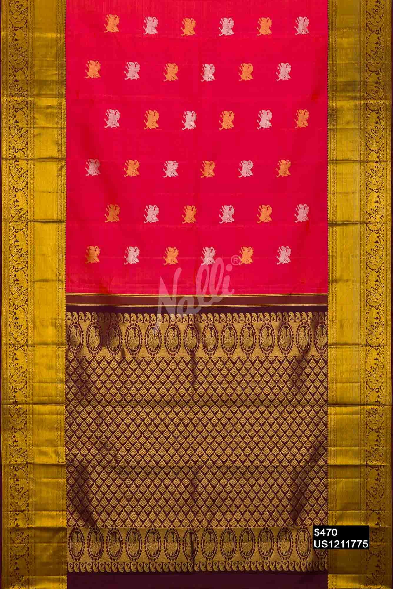 Pink Kanchipuram Silk Saree