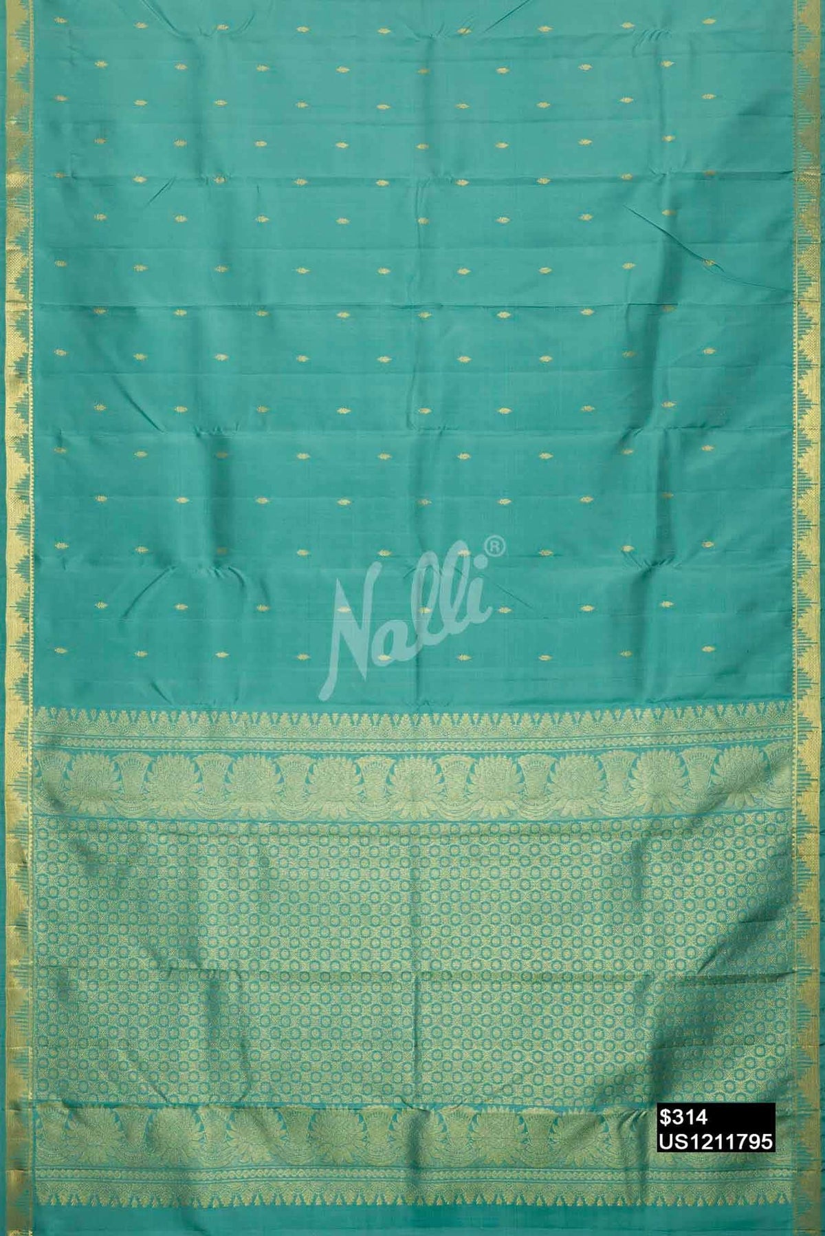 Sage Green Kanchipuram Silk Saree