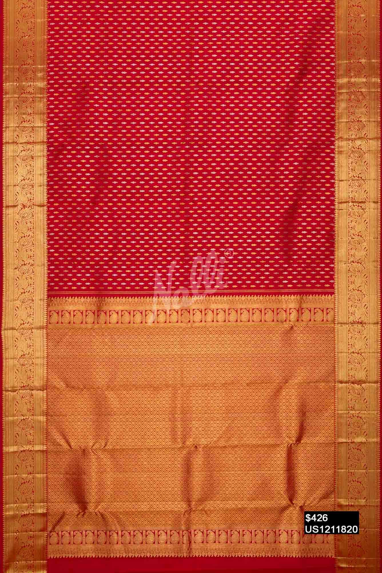 Maroon Kanchipuram Silk Saree