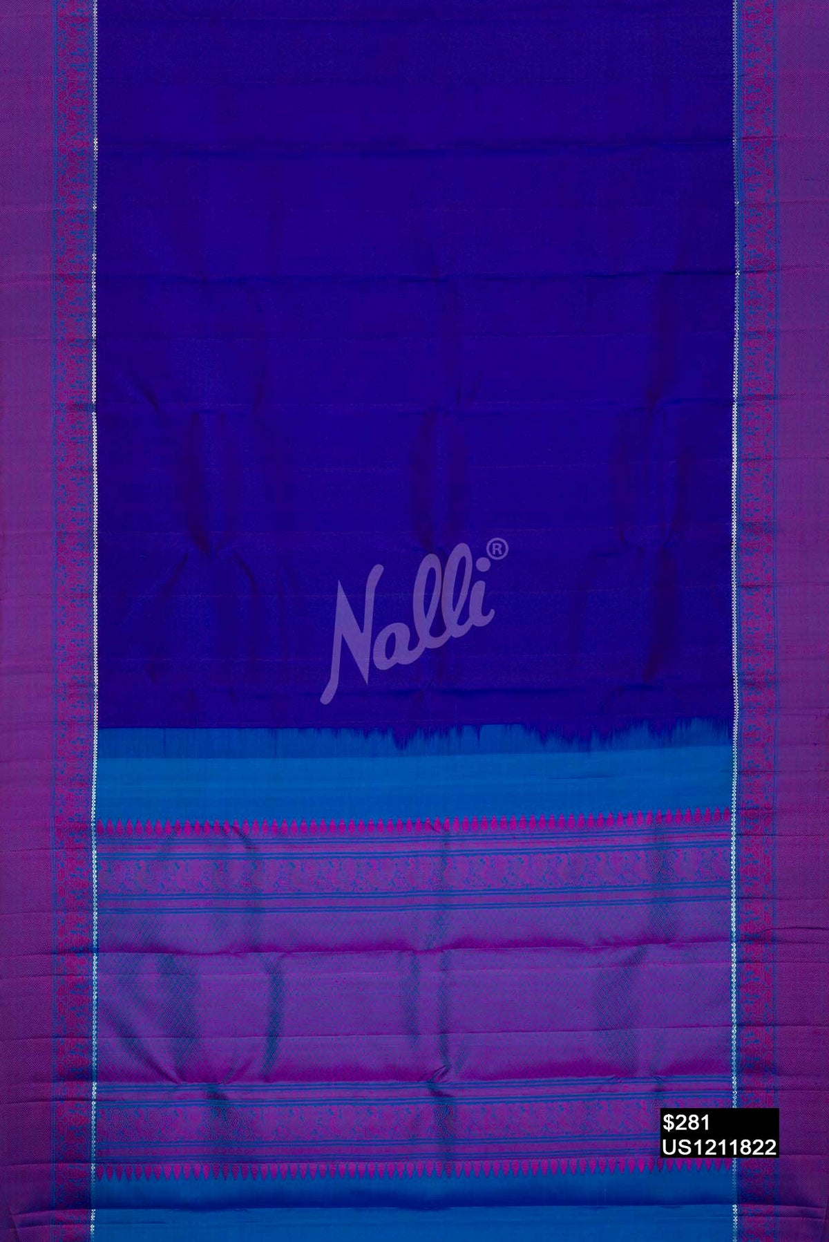 Navy Blue Kanchipuram Silk Saree