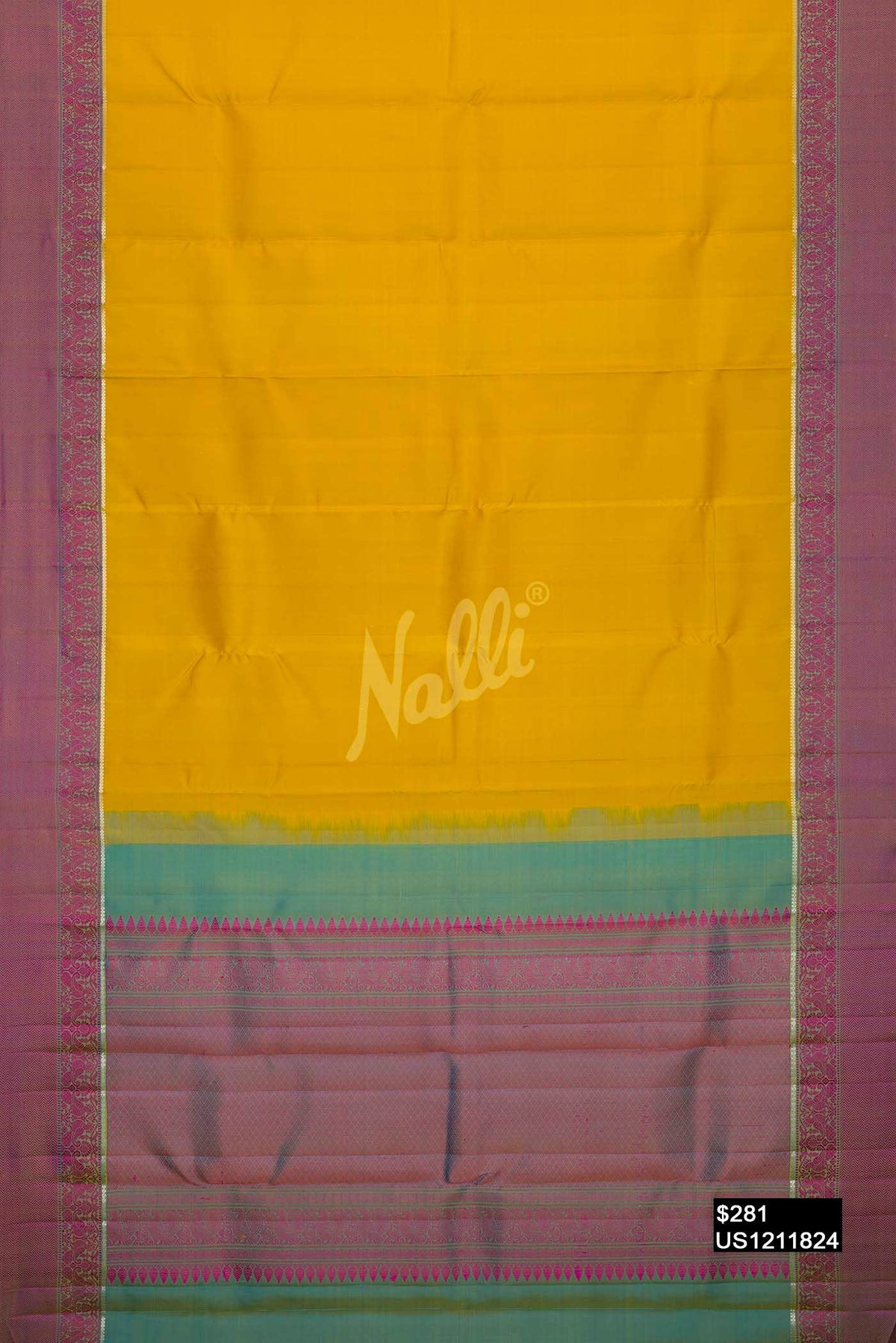 Yellow Kanchipuram Silk Saree