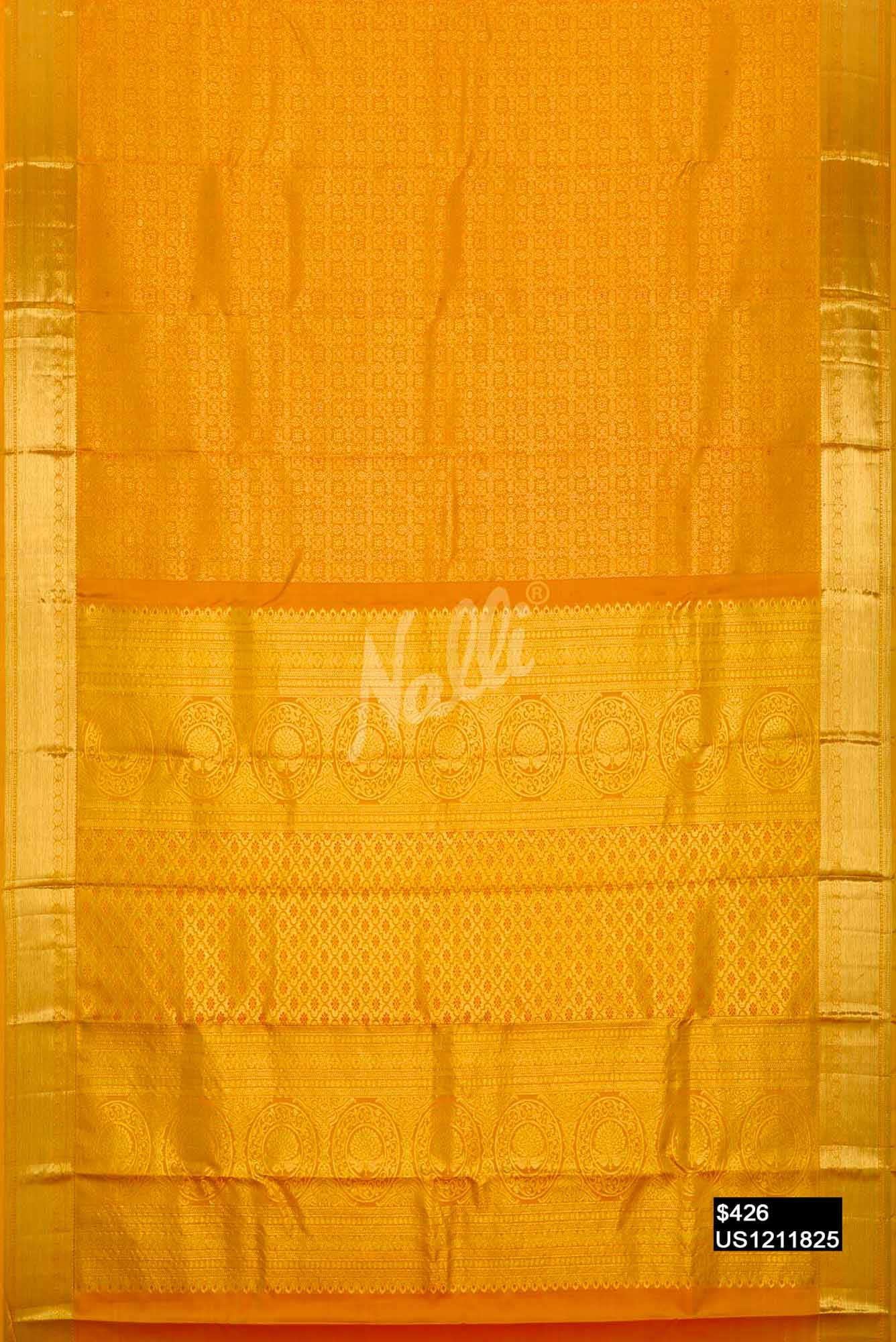 Mustard Kanchipuram Silk Saree