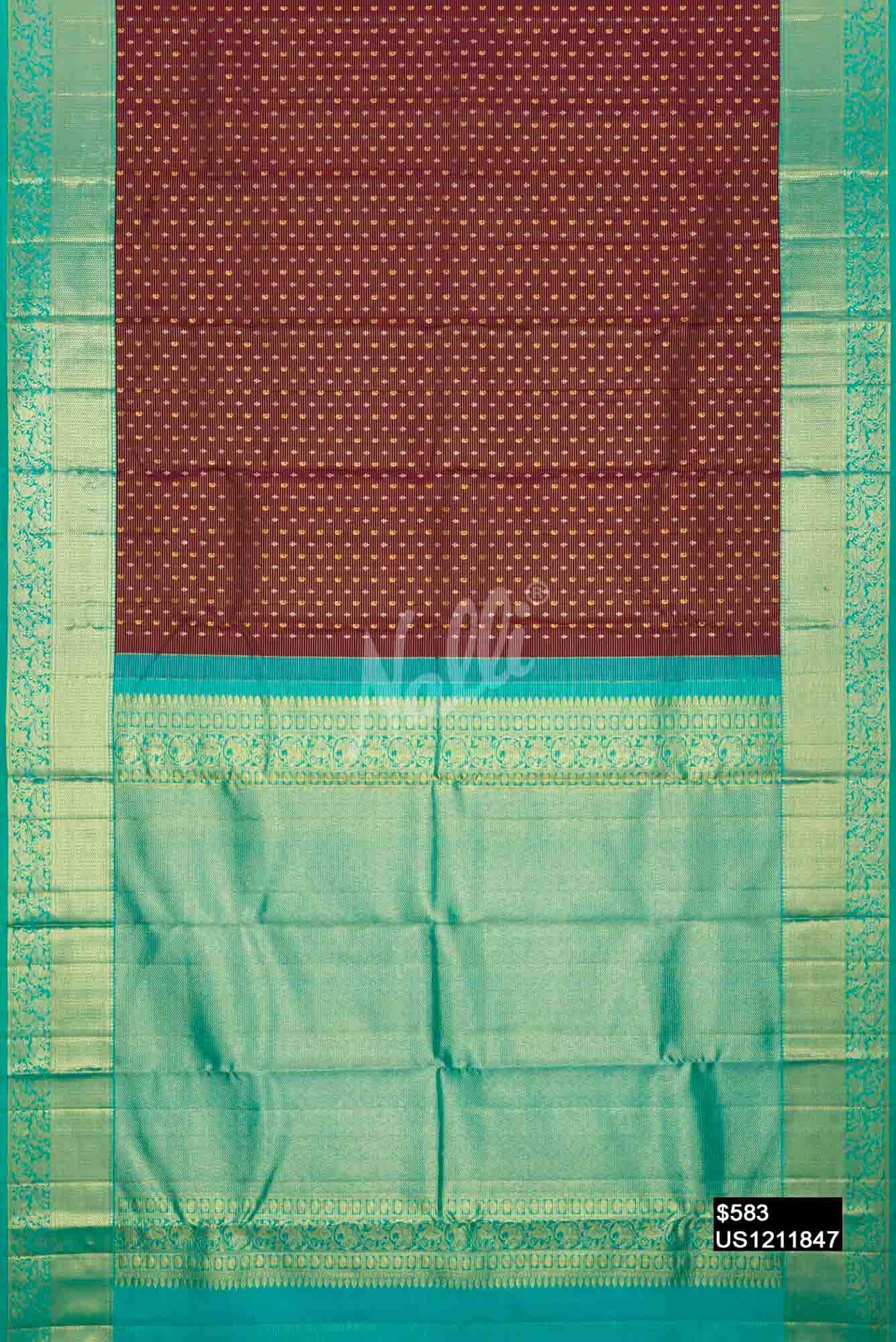 Brown Kanchipuram Silk Saree