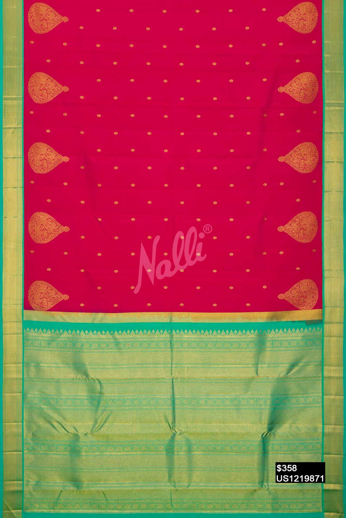 Dark Pink Kanchipuram Silk Saree