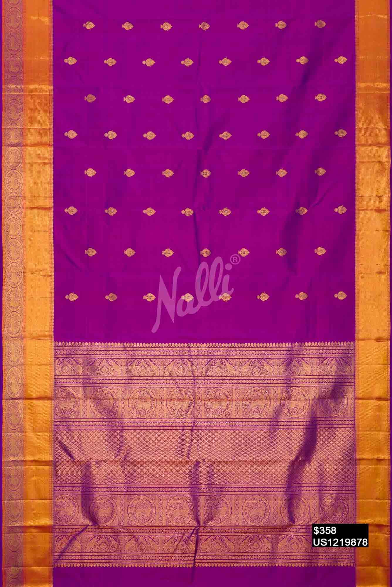 Purple Kanchipuram Silk Saree