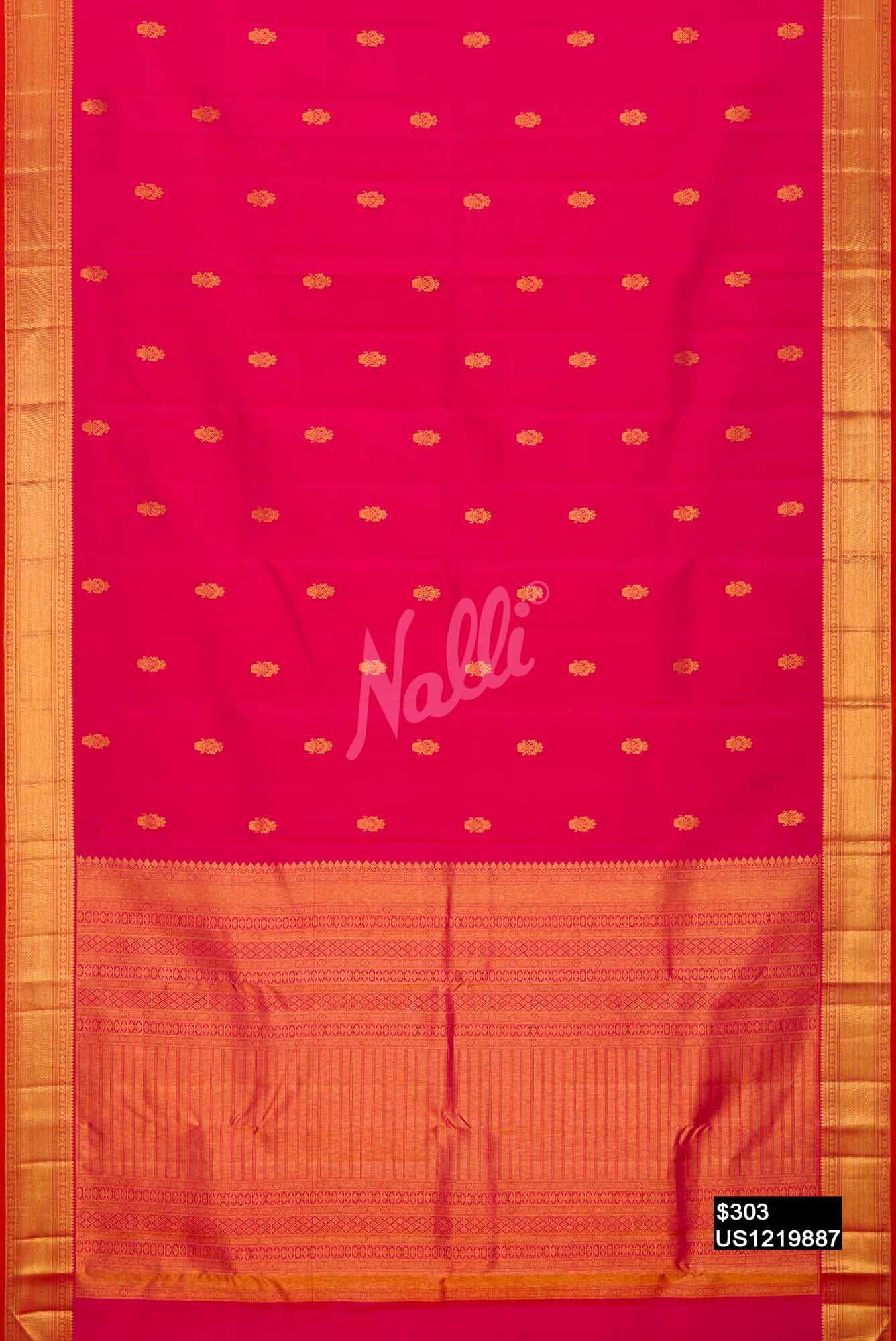 Dark Pink Kanchipuram Silk Saree