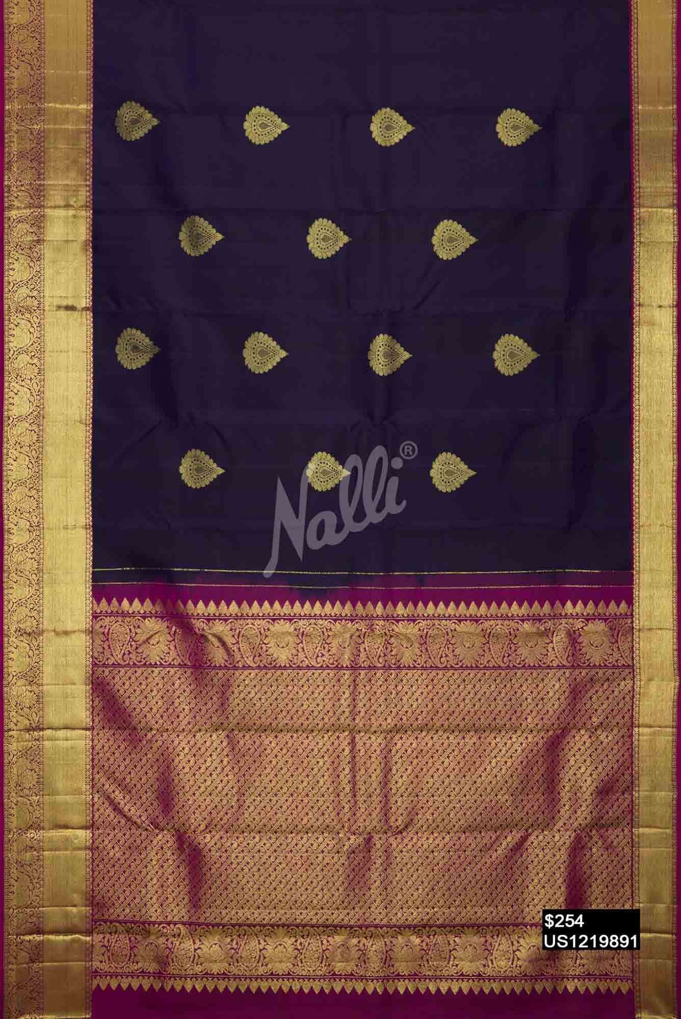 Navy Blue Kanchipuram Silk Saree
