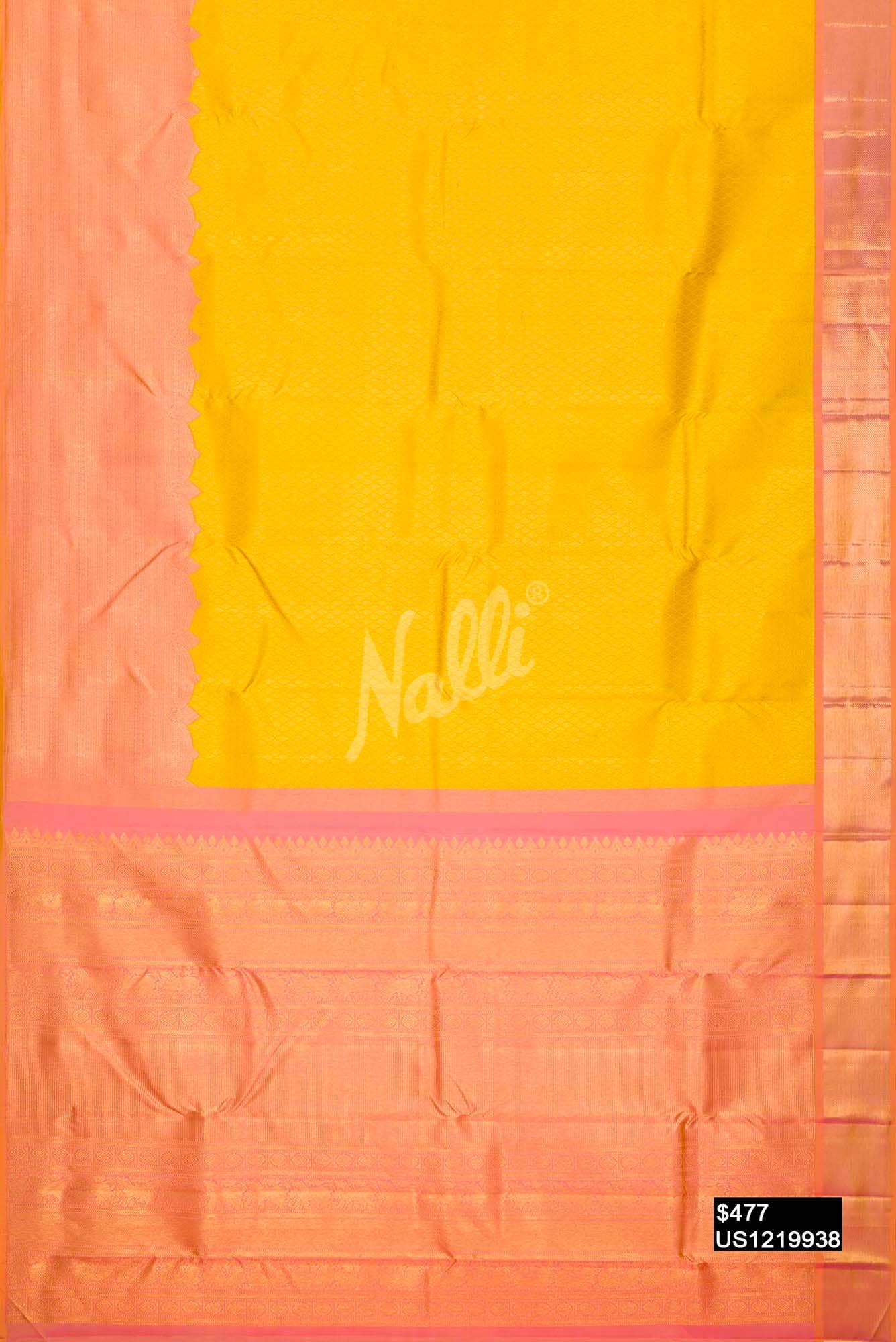 Yellow Kanchipuram Silk Saree
