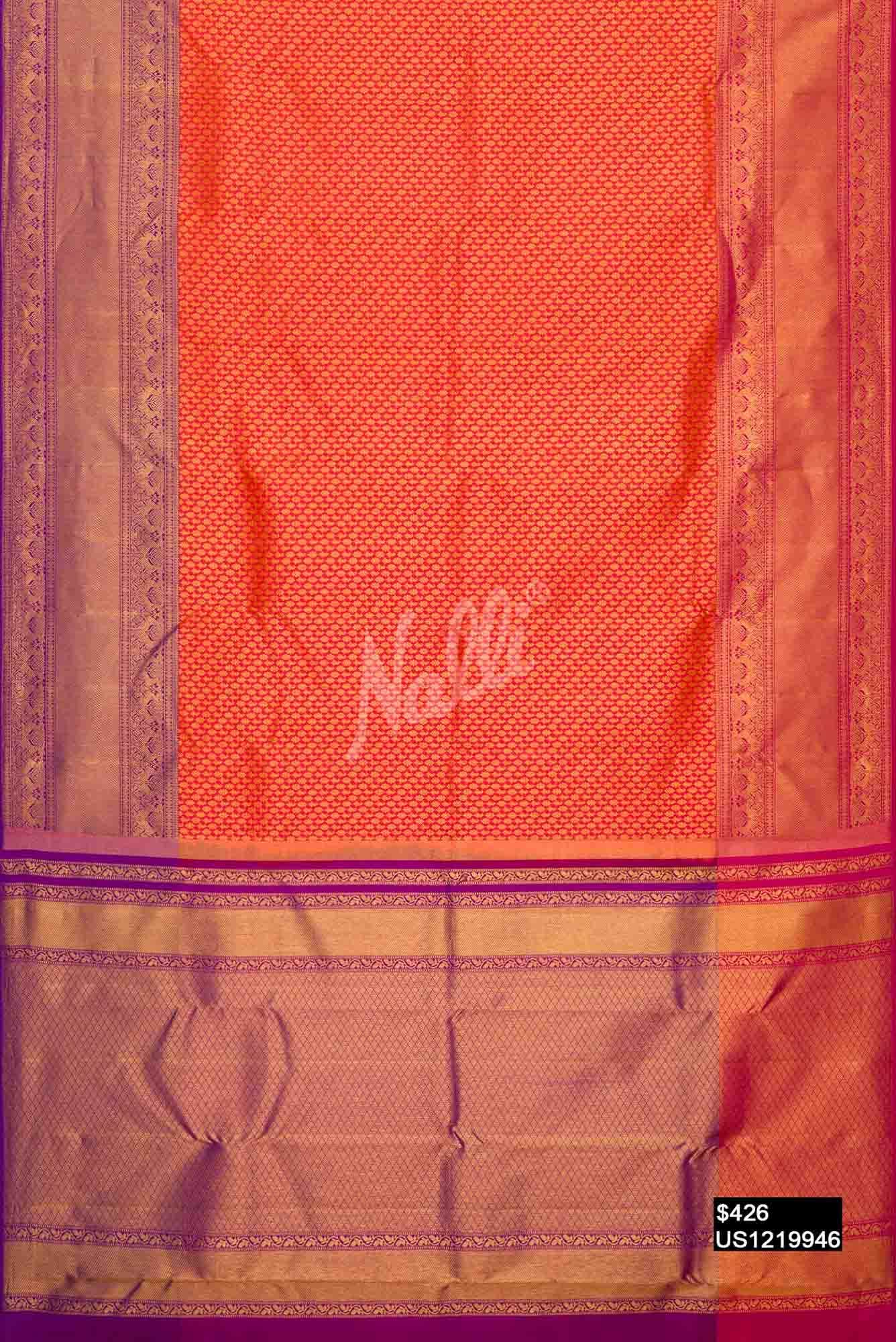 Orange Kanchipuram Silk Saree
