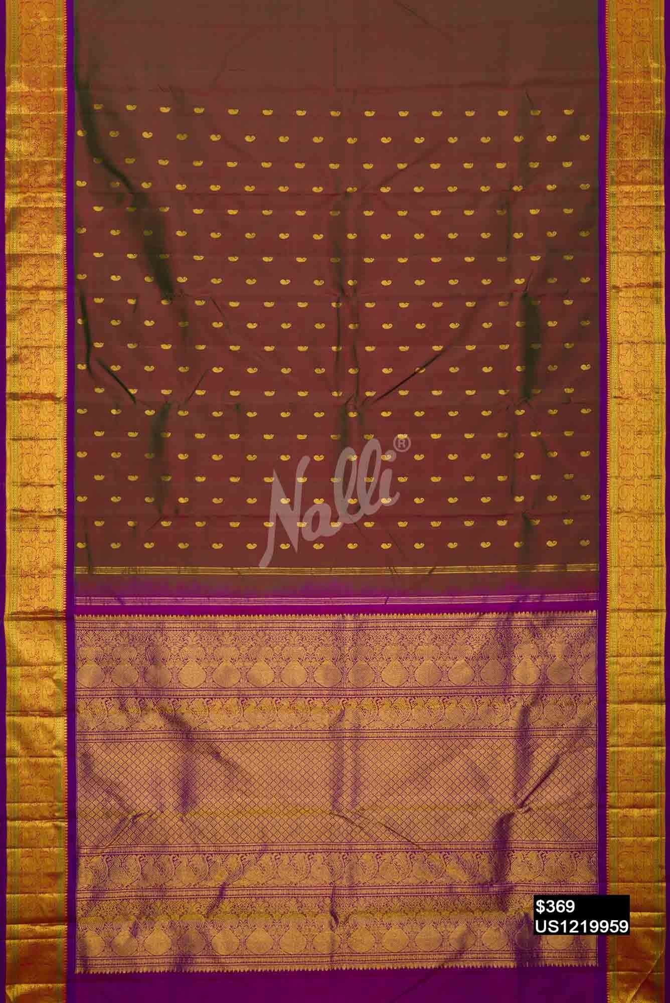 Mehandi Green Kanchipuram Silk Saree