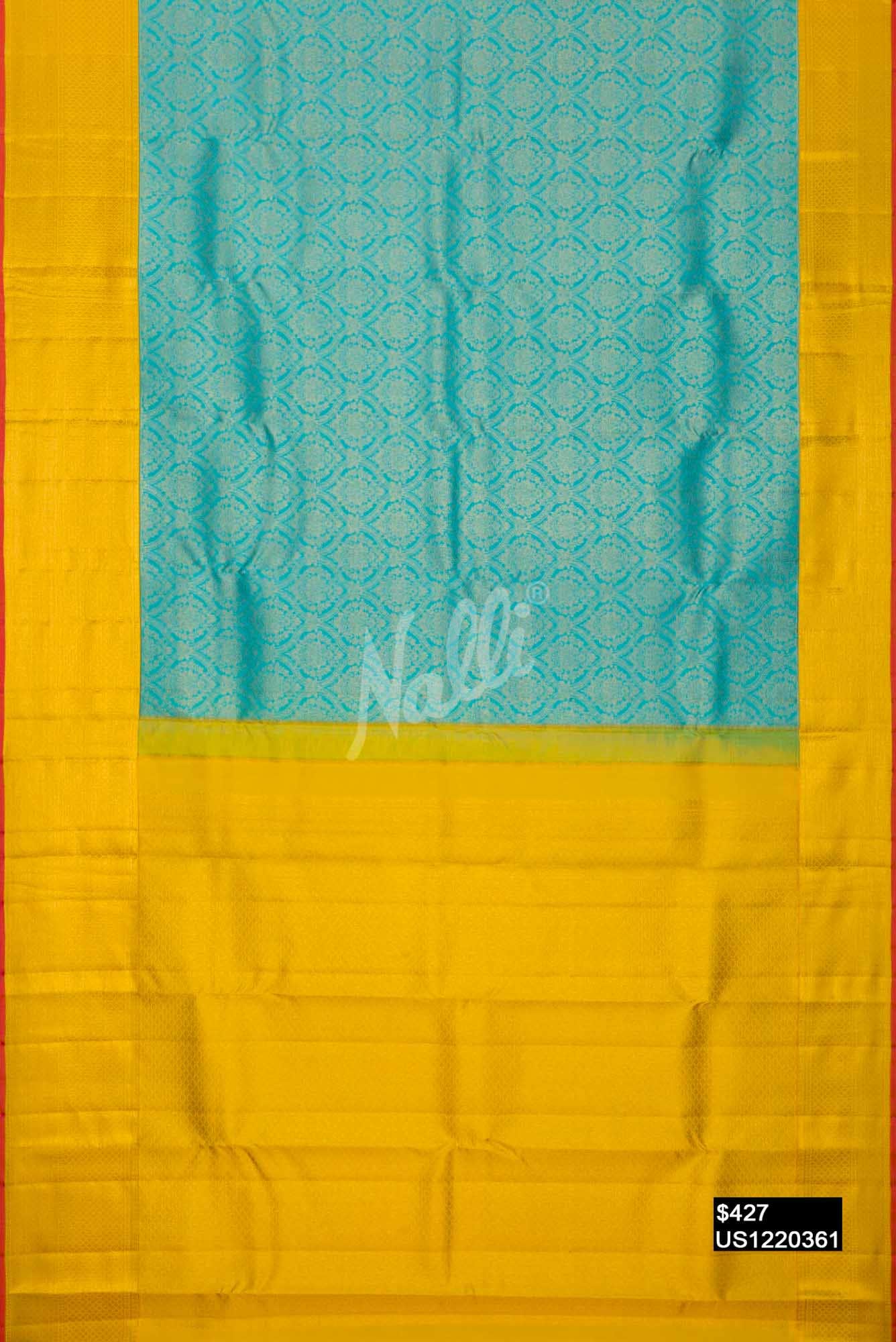 Sky Blue Kanchipuram Silk Saree