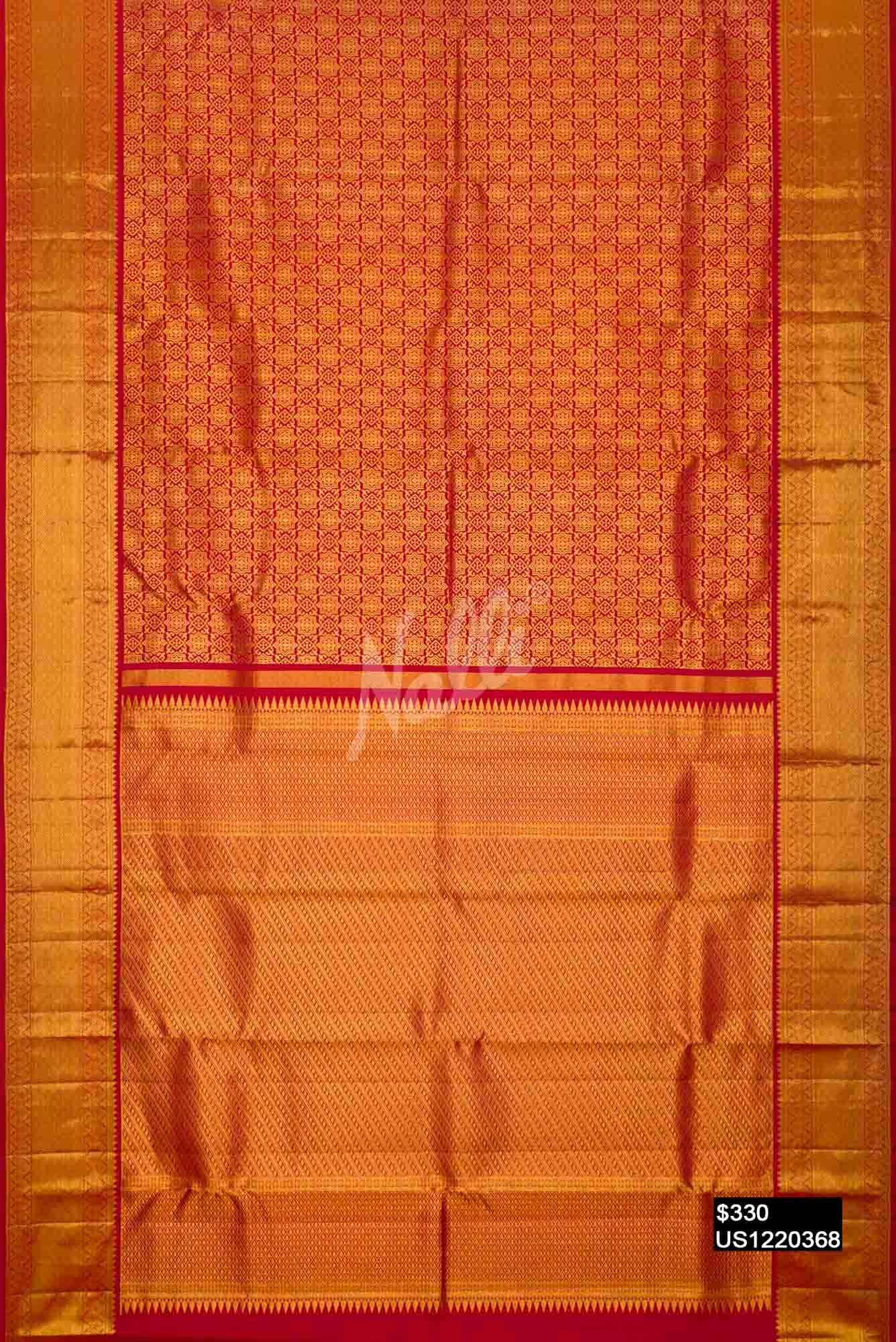 Maroon Kanchipuram Silk Saree