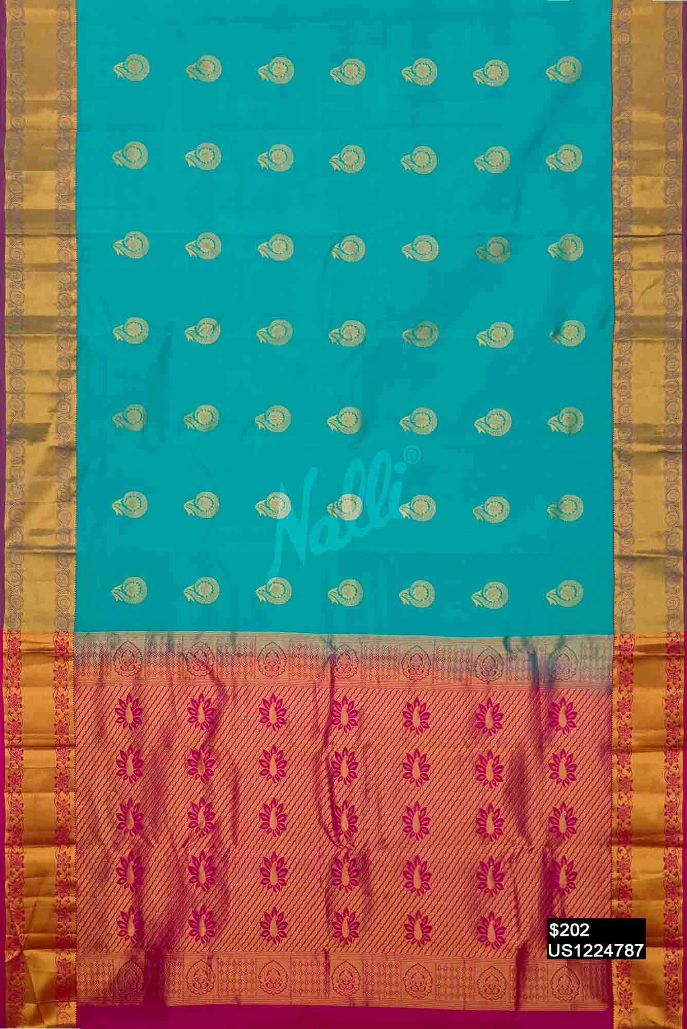 Blue Kanchipuram Silk Saree