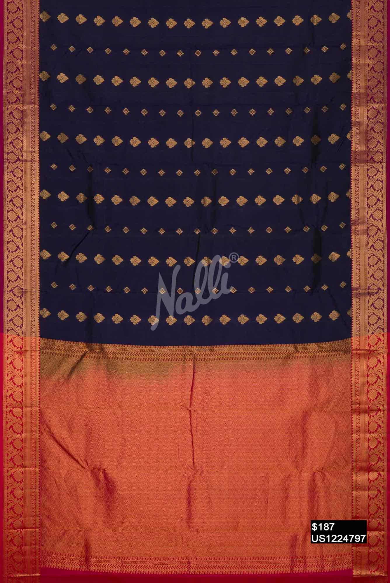 Navy Blue Kanchipuram Silk Saree