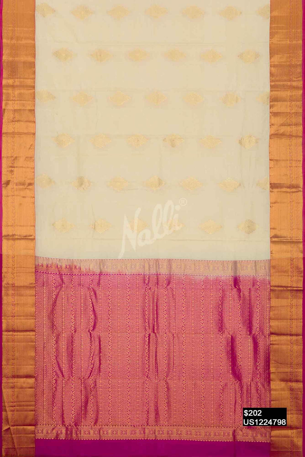 Sandal Kanchipuram Silk Saree