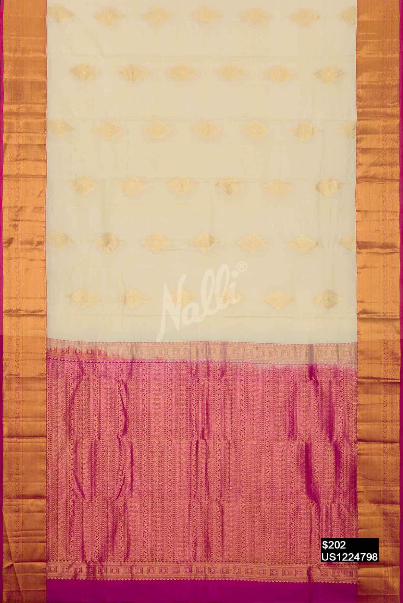 Sandal Kanchipuram Silk Saree