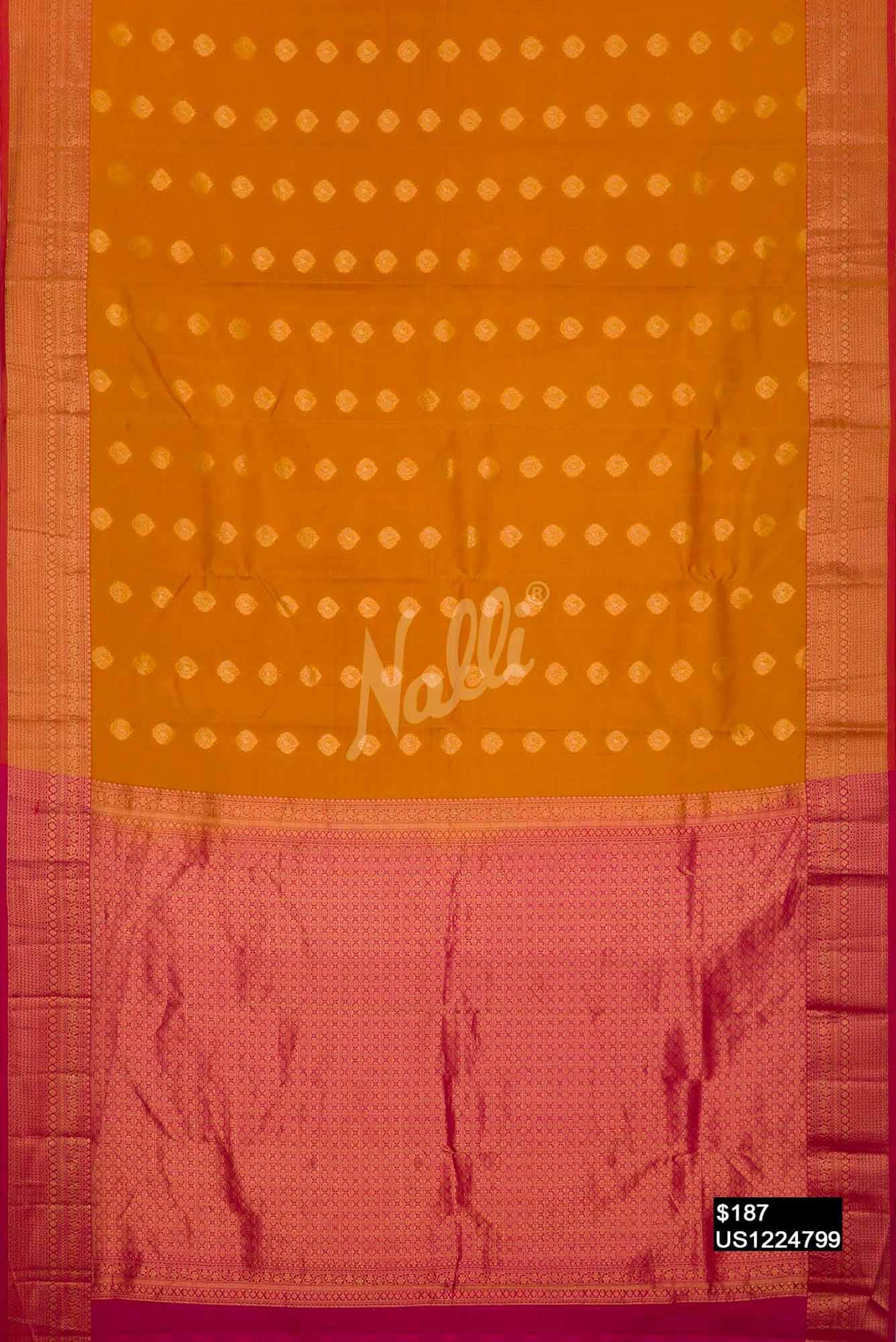 Mustard Kanchipuram Silk Saree