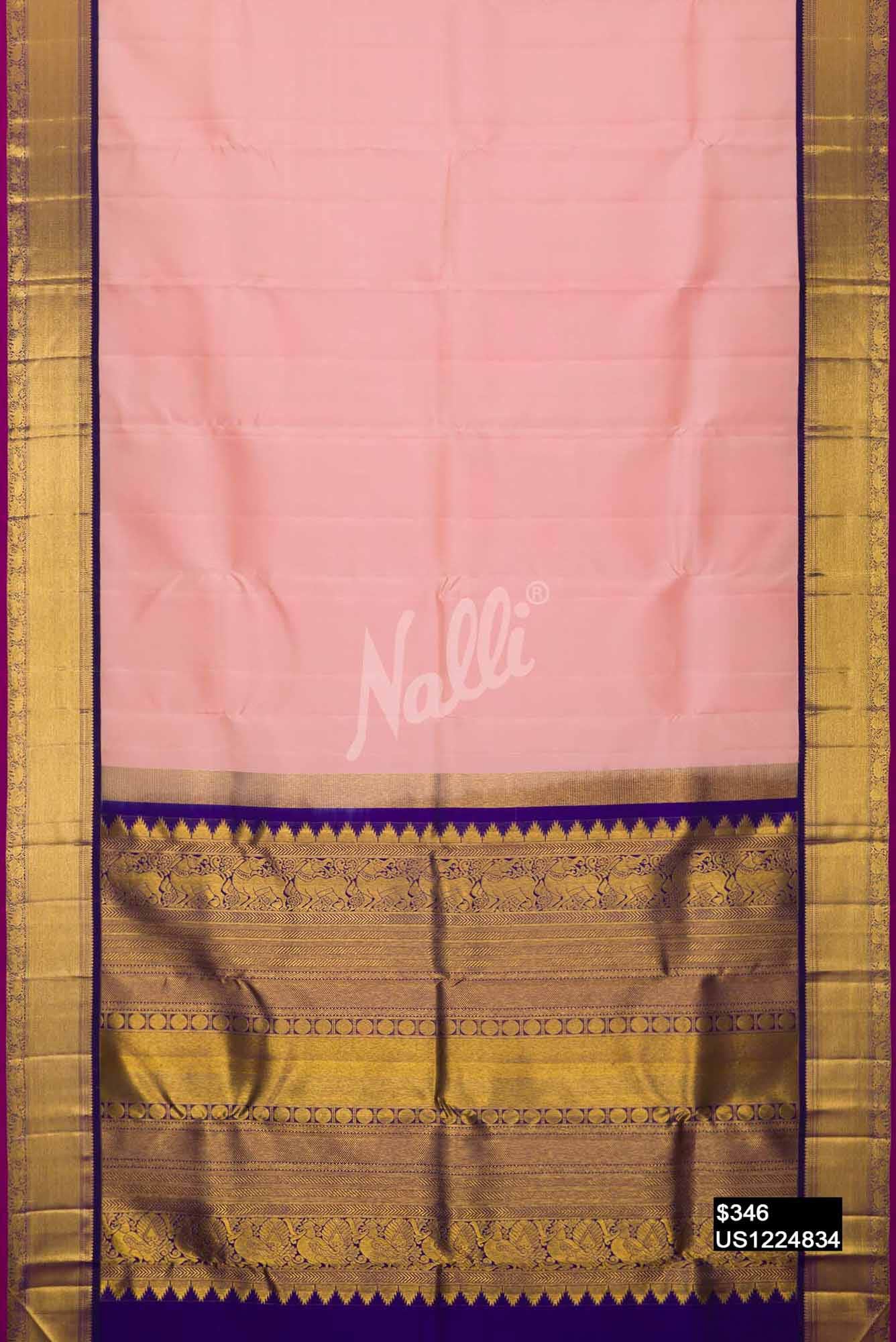 Peach Kanchipuram Silk Saree