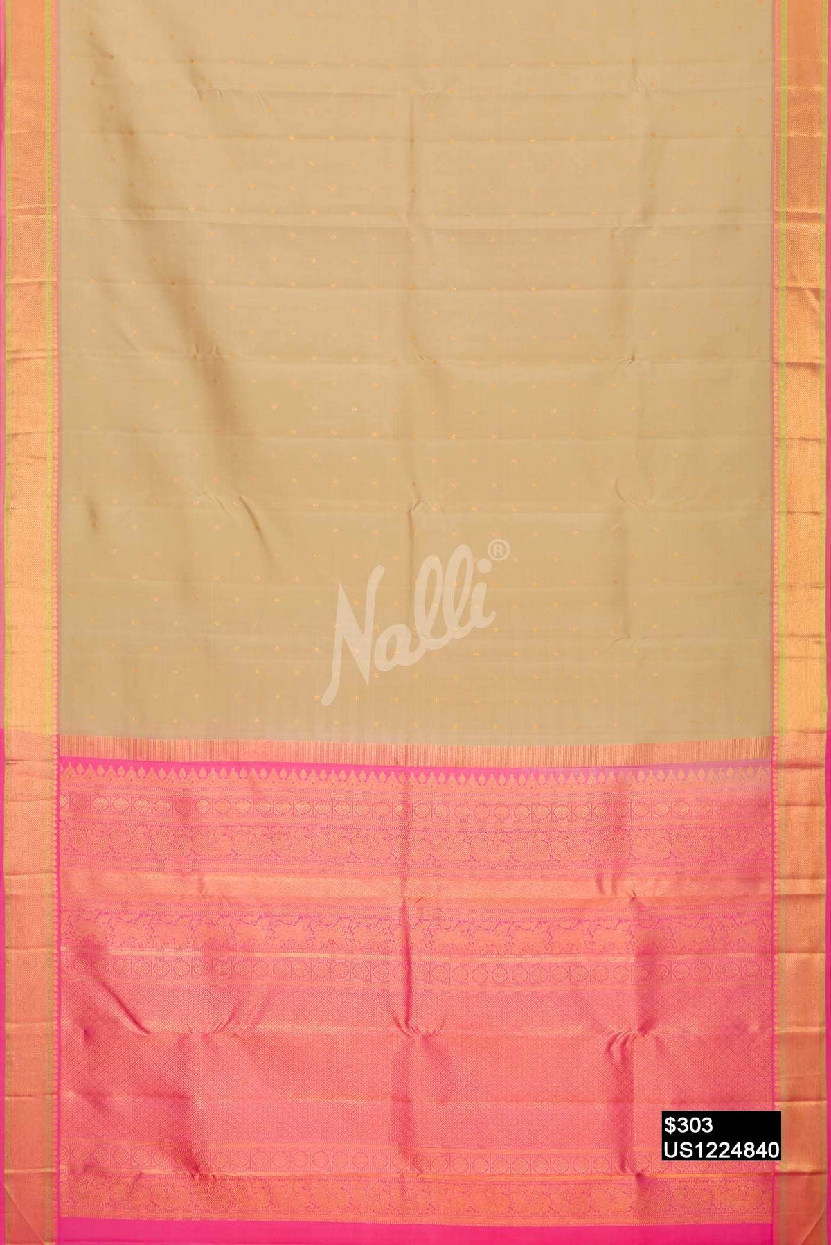 Sandal Kanchipuram Silk Saree