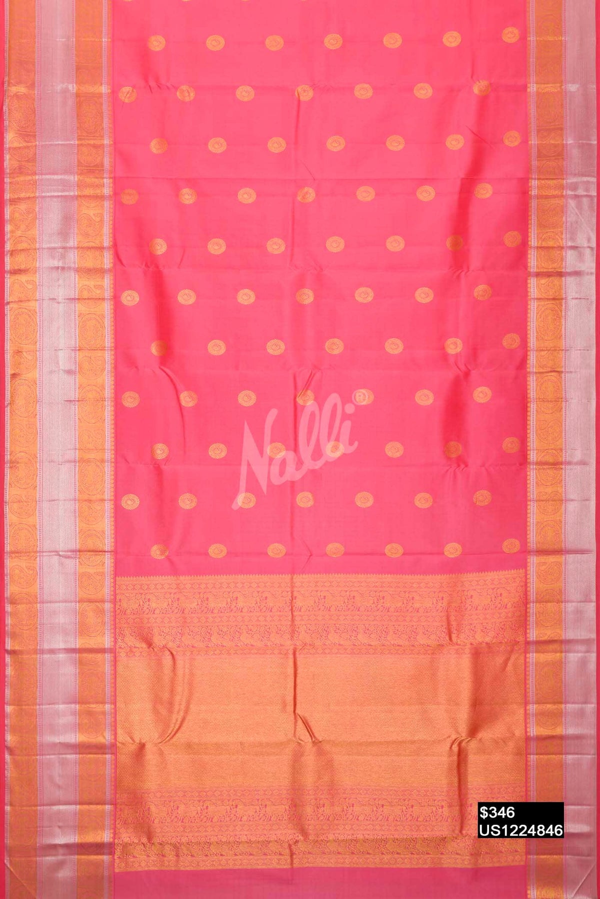 Pink Kanchipuram Silk Saree