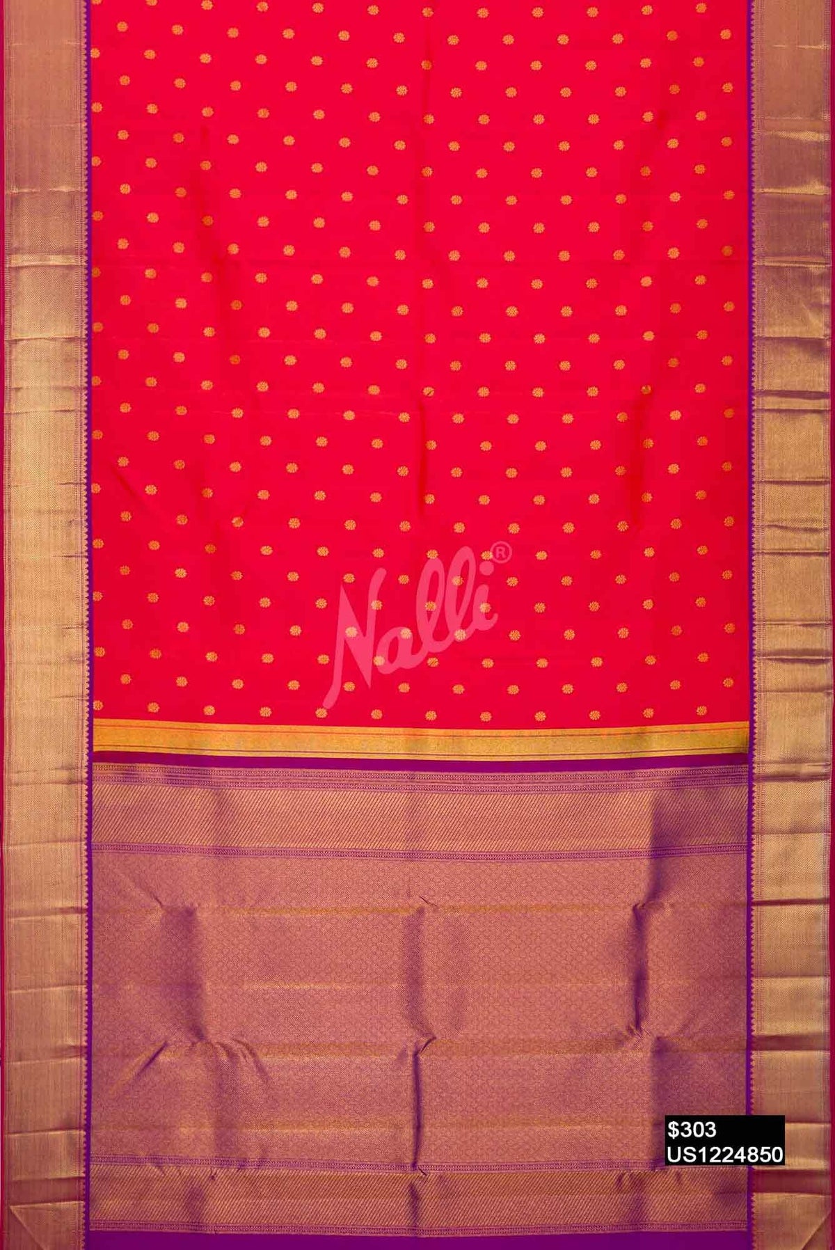Orange Kanchipuram Silk Saree