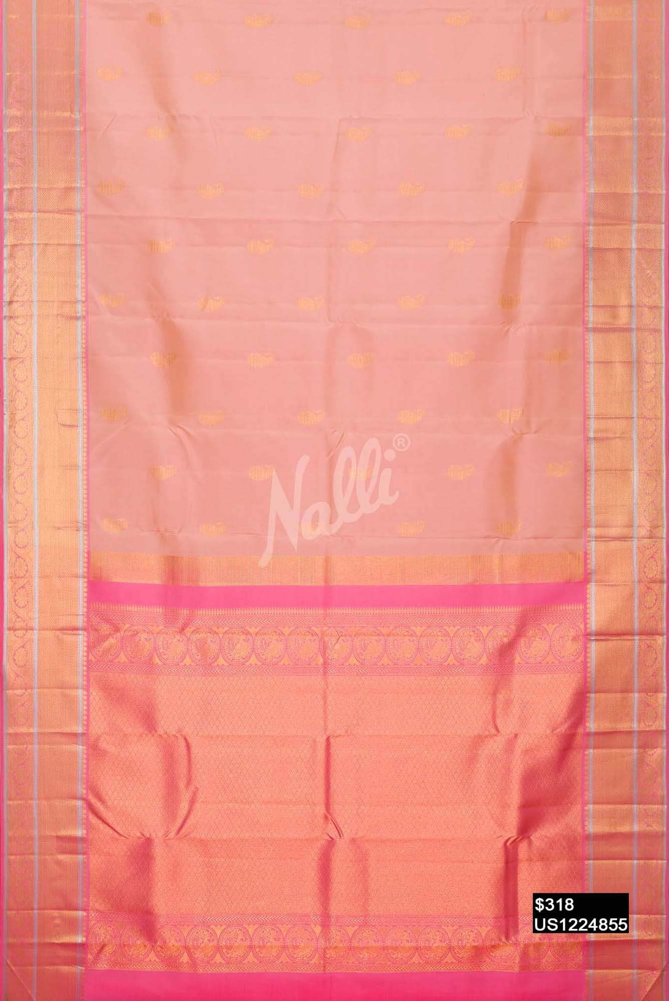 Peach Kanchipuram Silk Saree